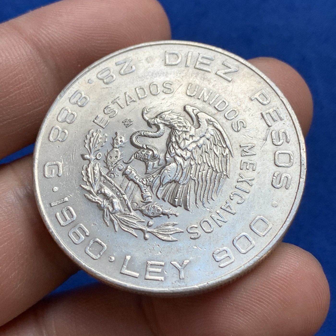 《竞宝斋》第179场-周日，周一2场 (全场包邮) 墨西哥 1960年 百年独立纪念 10比索大银币