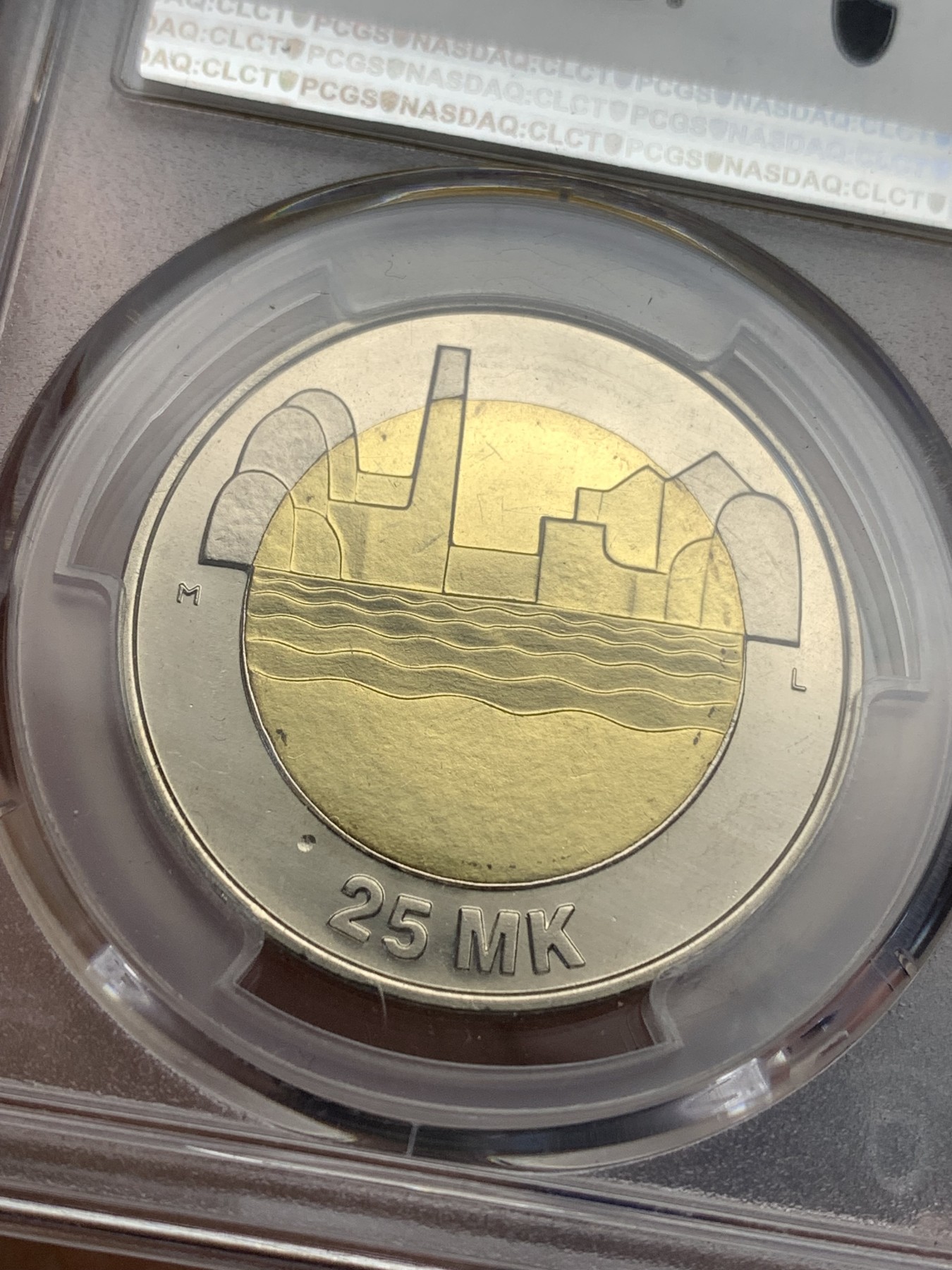 《竞宝斋》第179场-周日，周一2场 (全场包邮) PCGS MS65 芬兰1997 独立80周年 25马克双金属纪念币