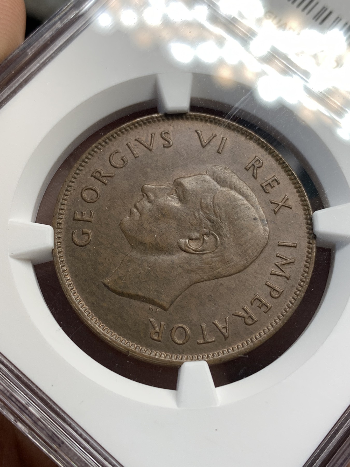 《竞宝斋》第179场-周日，周一2场 (全场包邮) NGC-MS63BN 1944年南非乔六1便士 光泽温润 帆船