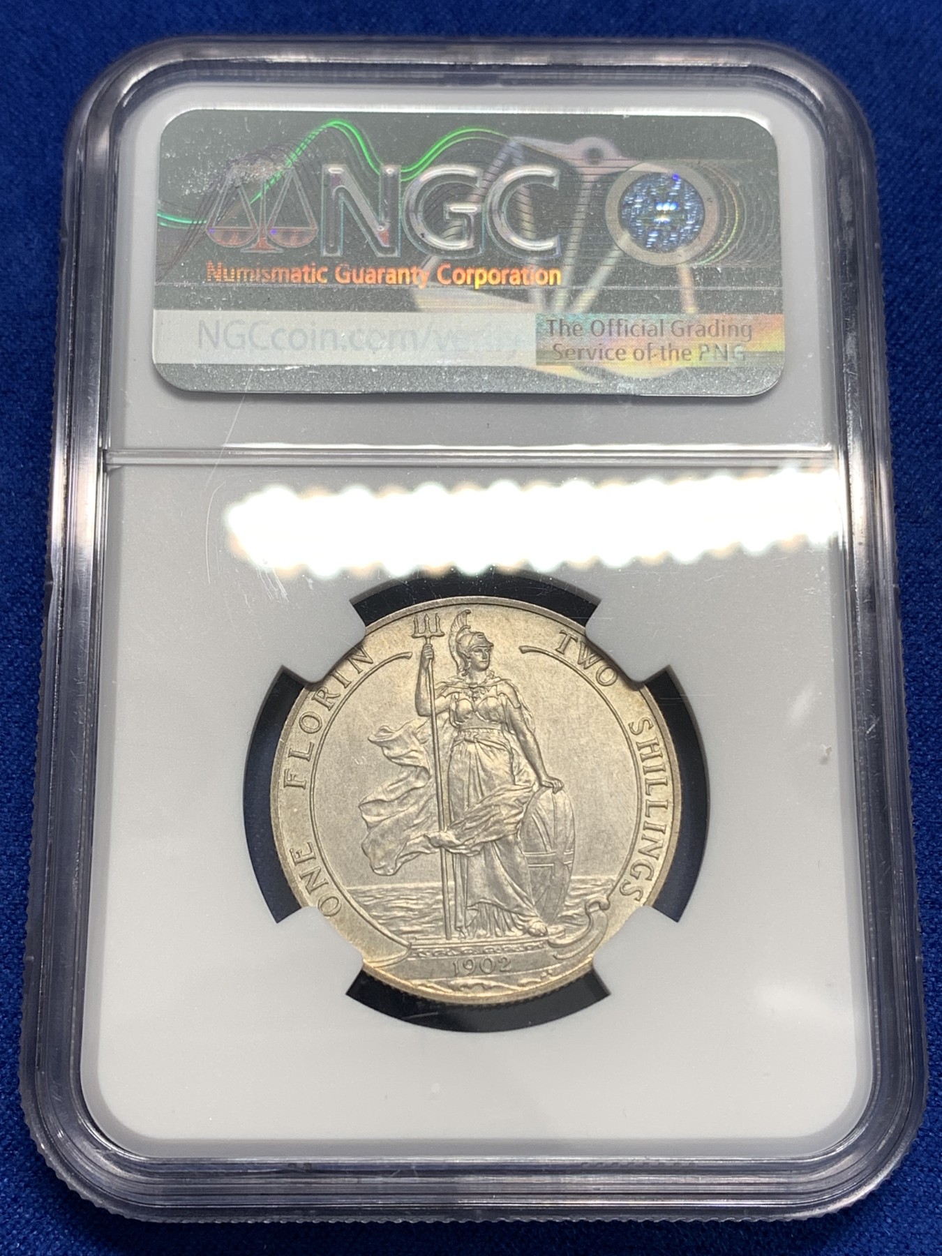 《竞宝斋》第179场-周日，周一2场 (全场包邮) NGC-PF61matte 英国 1902年 爱德华七世 2先令 海神先令，老味道，底板无痕