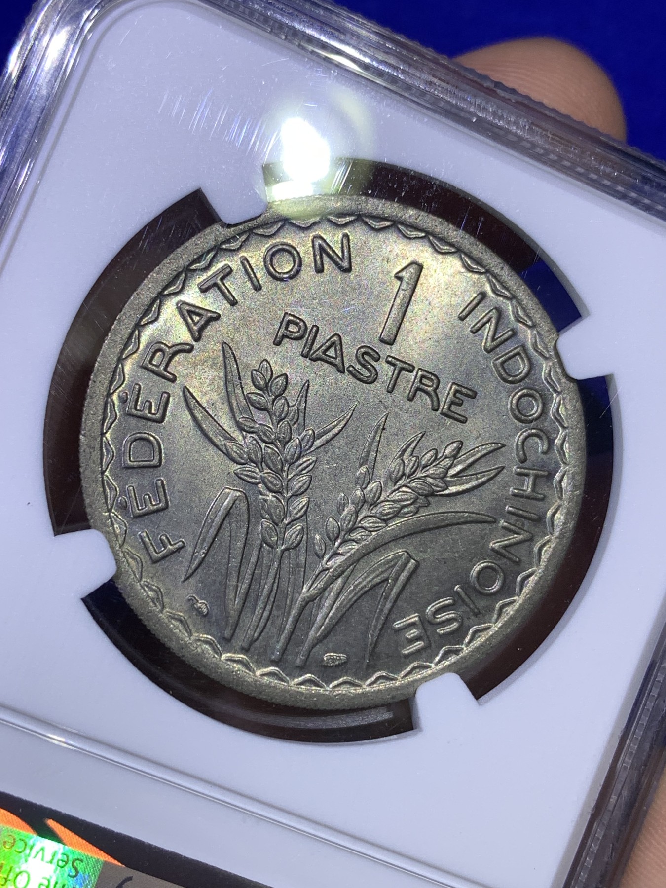 《竞宝斋》第179场-周日，周一2场 (全场包邮) NGC-MS64 1947法属印支 1皮亚斯特镍币