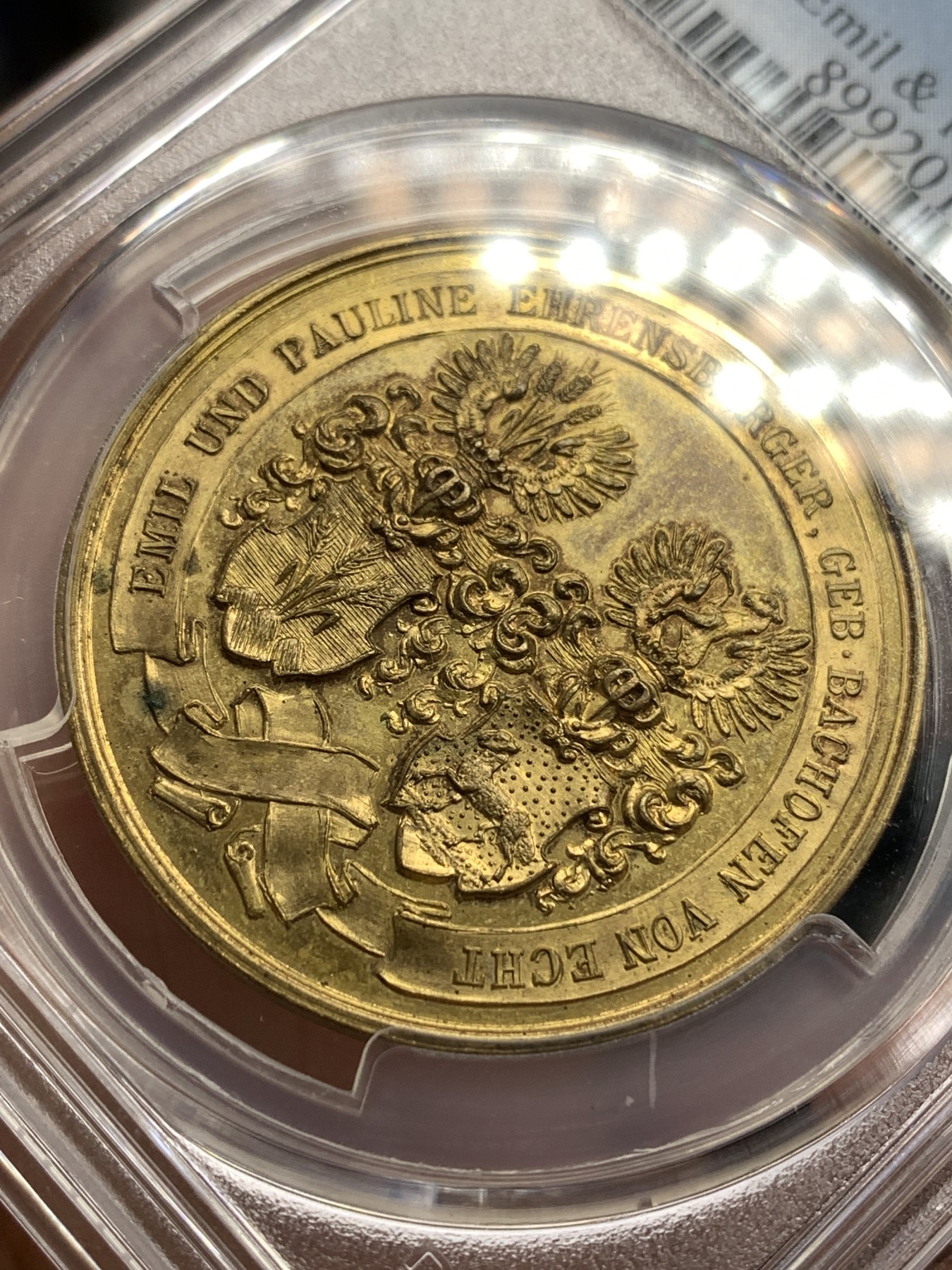 《竞宝斋》第179场-周日，周一2场 (全场包邮) PCGS SP64 德国 1900 镀金章 唯一冠军分 细节非常好