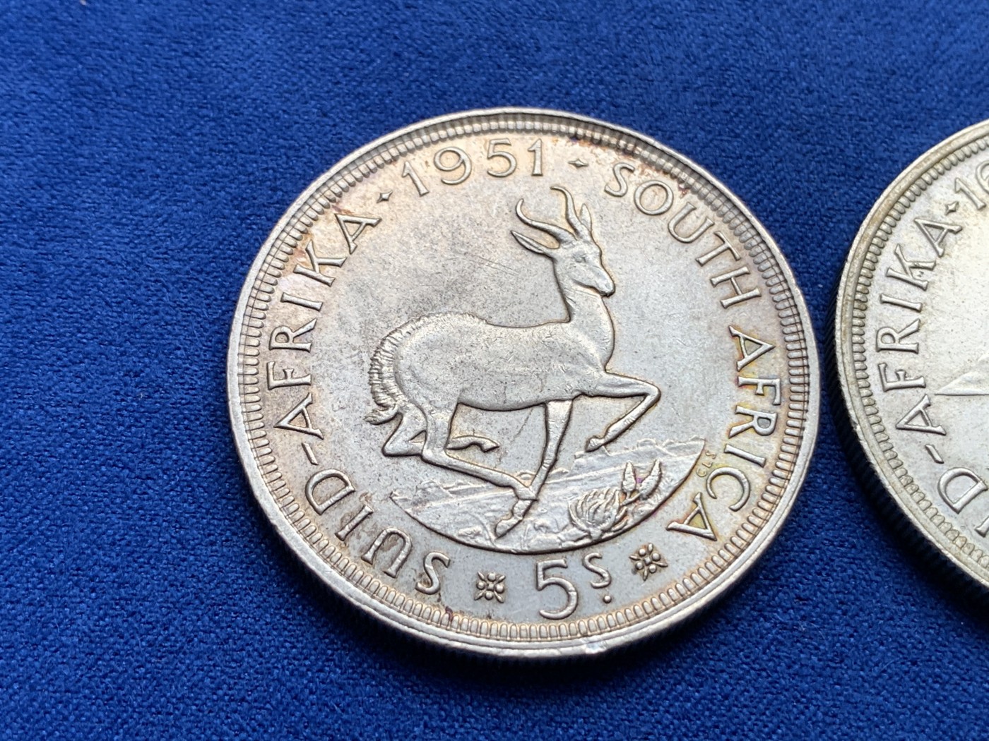 《竞宝斋》第179场-周日，周一2场 (全场包邮) 南非1951、1952年乔治六世5先令银币