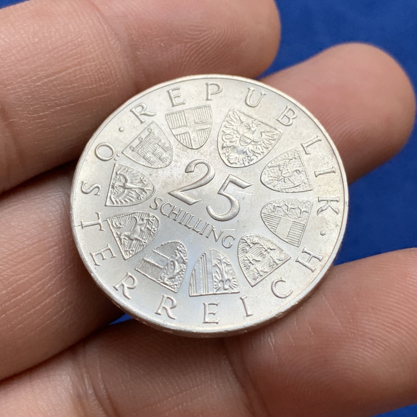 《竞宝斋》第179场-周日，周一2场 (全场包邮) 奥地利 1973年 马克思 莱因哈特100周年 25先令银币