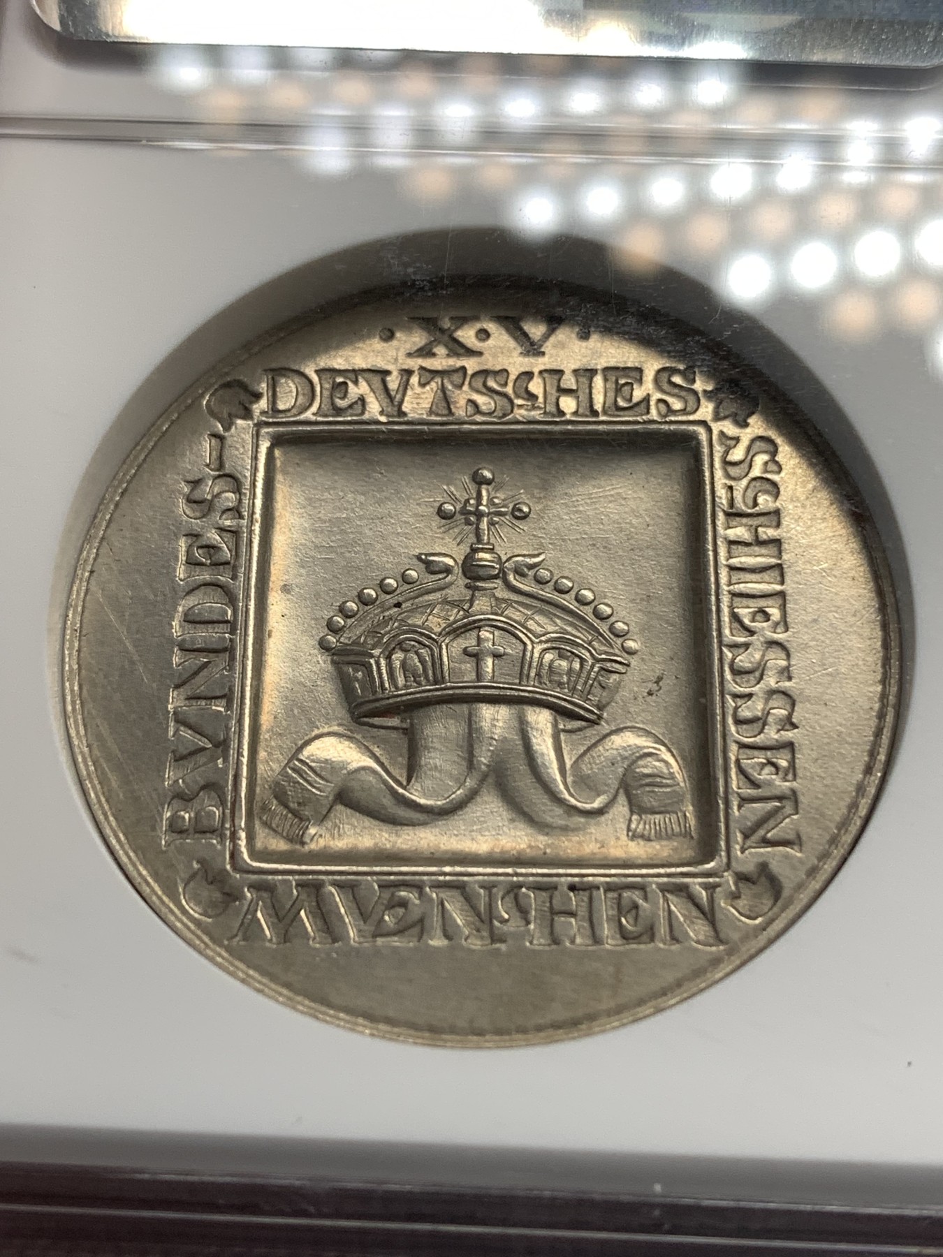 《竞宝斋》第179场-周日，周一2场 (全场包邮) NGC-MS62 1906 德国 慕尼黑 射击节银章 力与美的结合 充满张力 发髻无磨损 低评