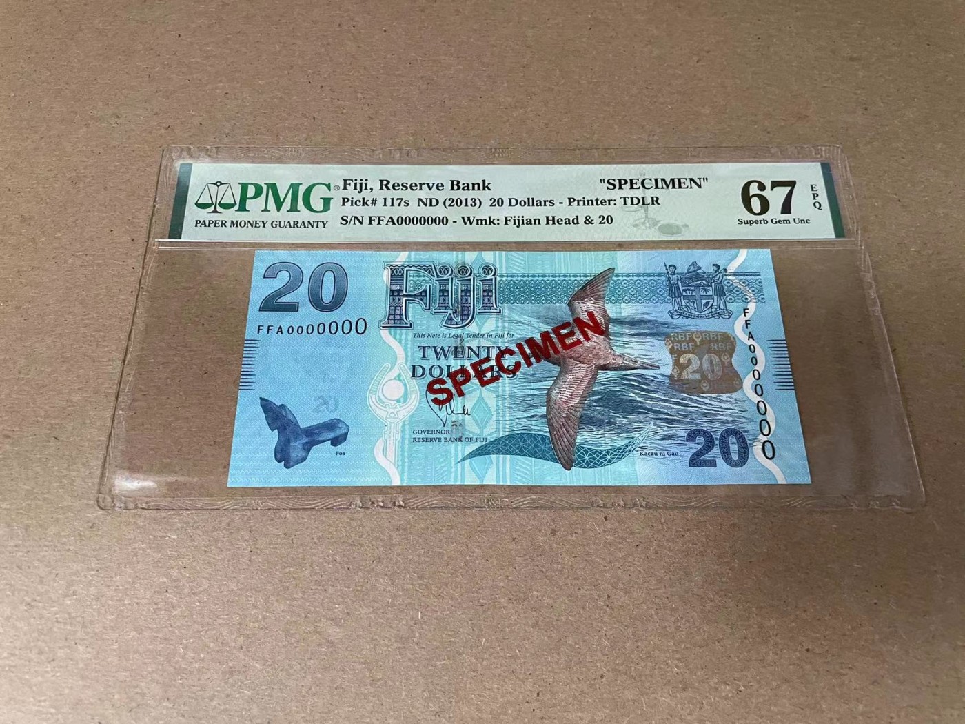 【Blue Auction】✨世界纸币精拍第341期——周日畅拍场 【样钞】斐济 2013年20元 PMG67EPQ  