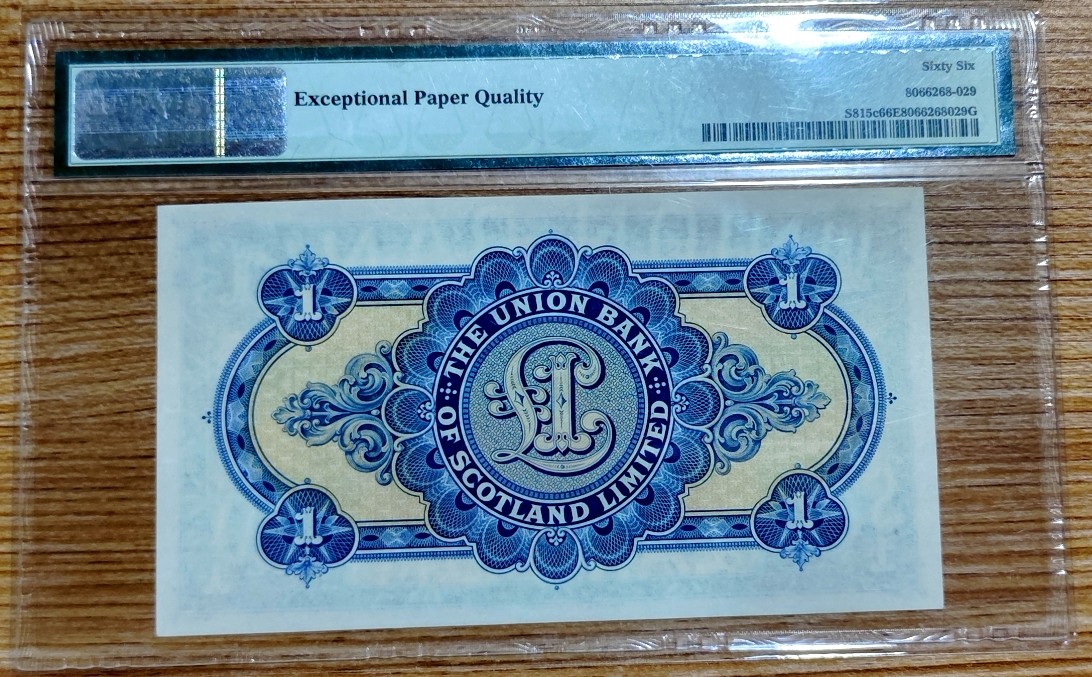 【Blue Auction】✨世界纸币精拍第341期——周日畅拍场 苏格兰 1947年1镑 PMG66EPQ W&S出品 精美