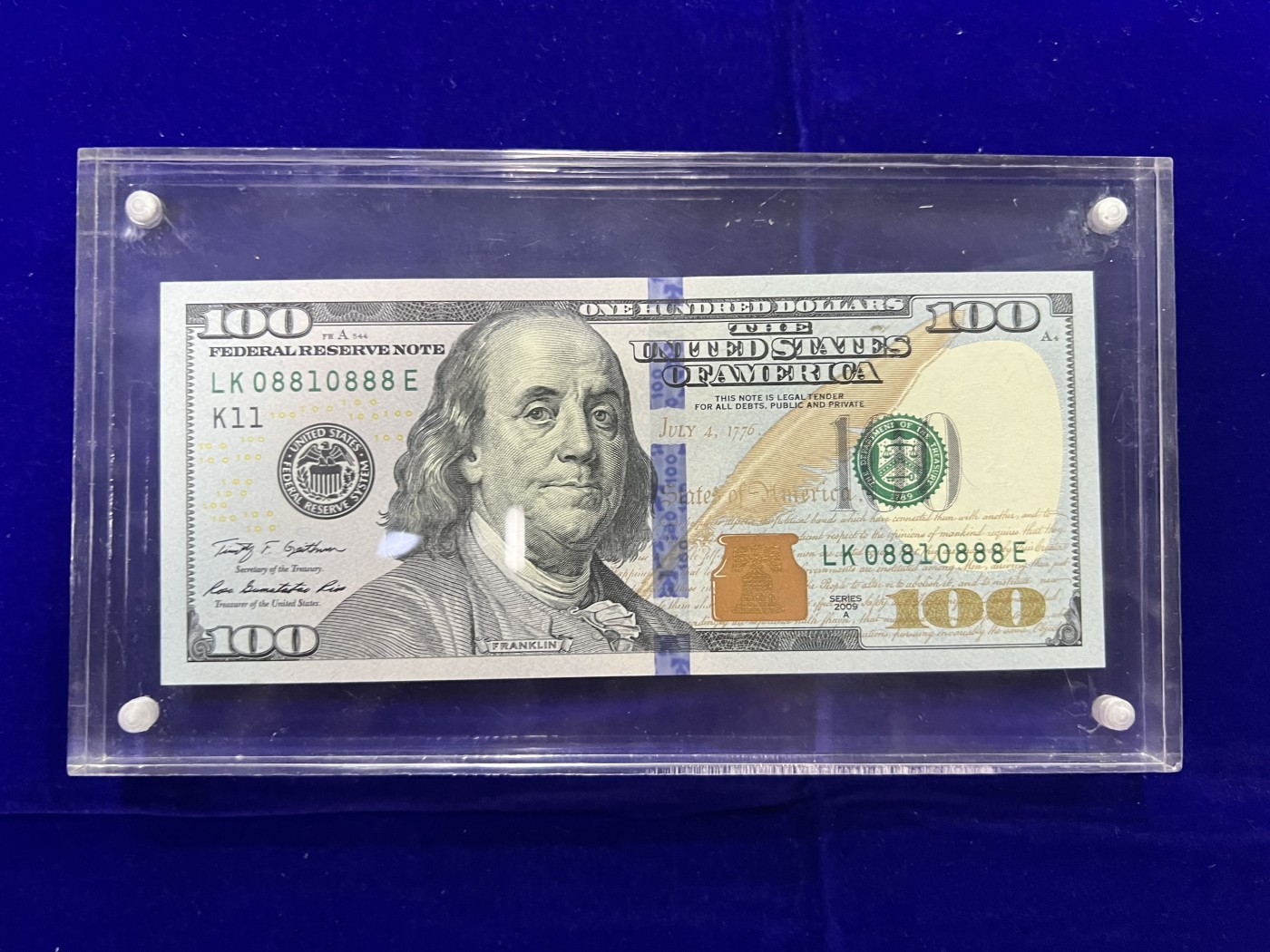 飞翔风筝第三场拍世界纸币银币硬币 美元100纸币 号码稀少