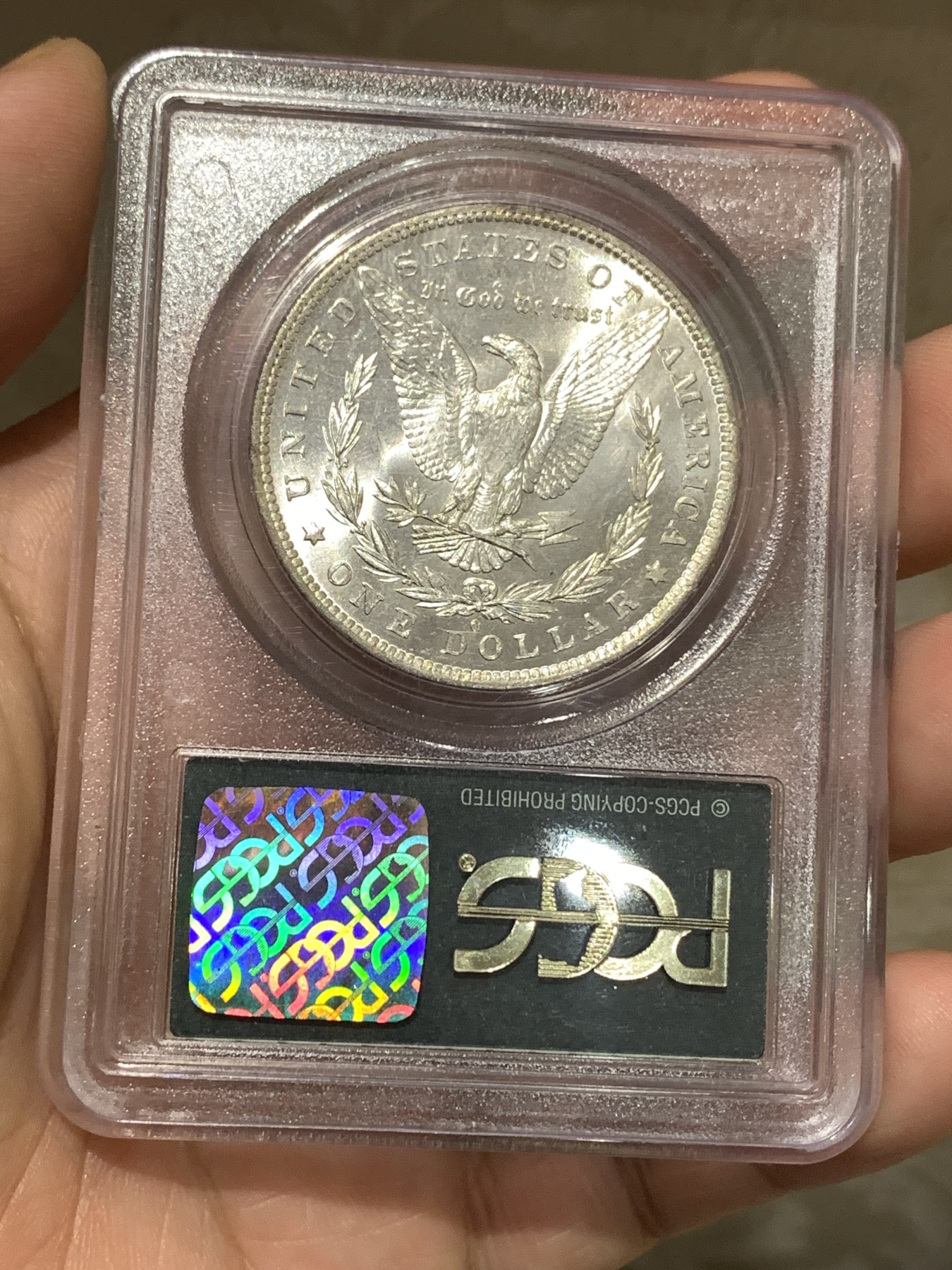 《竞宝斋》第179场-周日，周一2场 (全场包邮) PCGS MS63 美国1883年 摩根银元 绝版小绿标