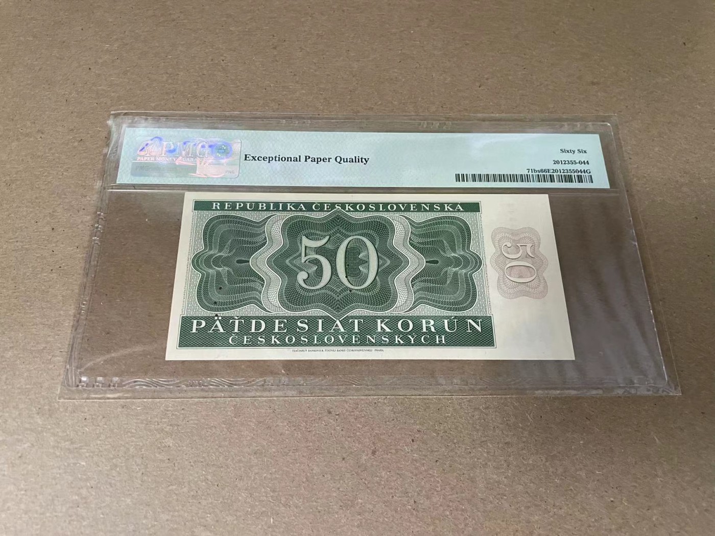 【Blue Auction】✨世界纸币精拍第341期——周日畅拍场 【样钞】捷斯 1950年50克朗 PMG66EPQ 