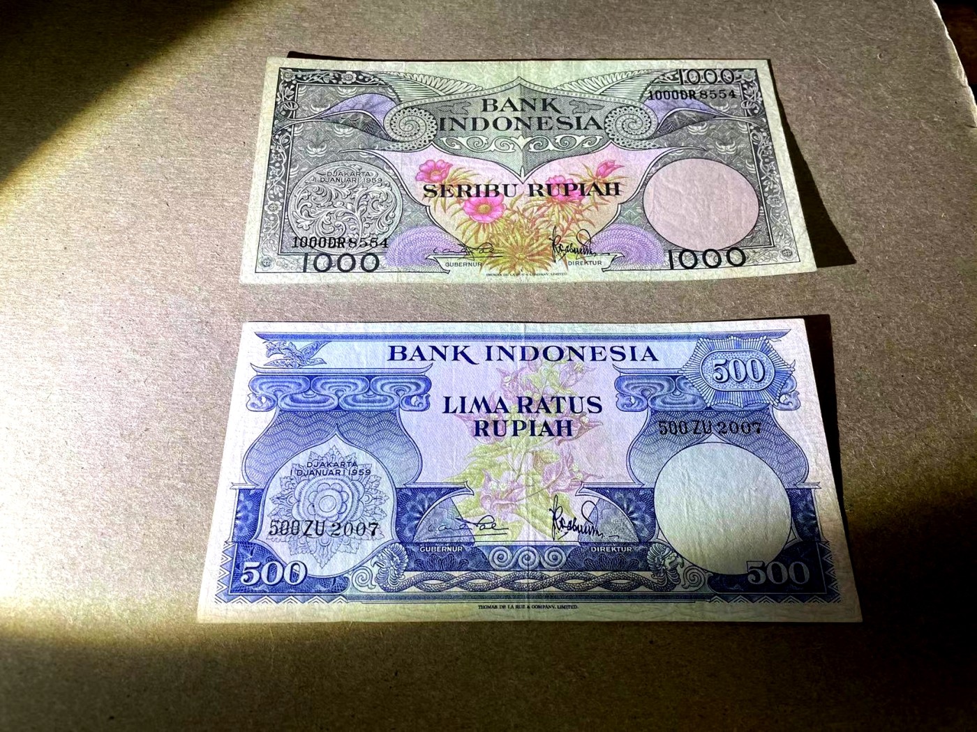 【Blue Auction】✨世界纸币精拍第341期——周日畅拍场 【一组7张】印尼 1959年5-1000卢比 花鸟版 套装 品相如图 非常精美 含少见500卢比