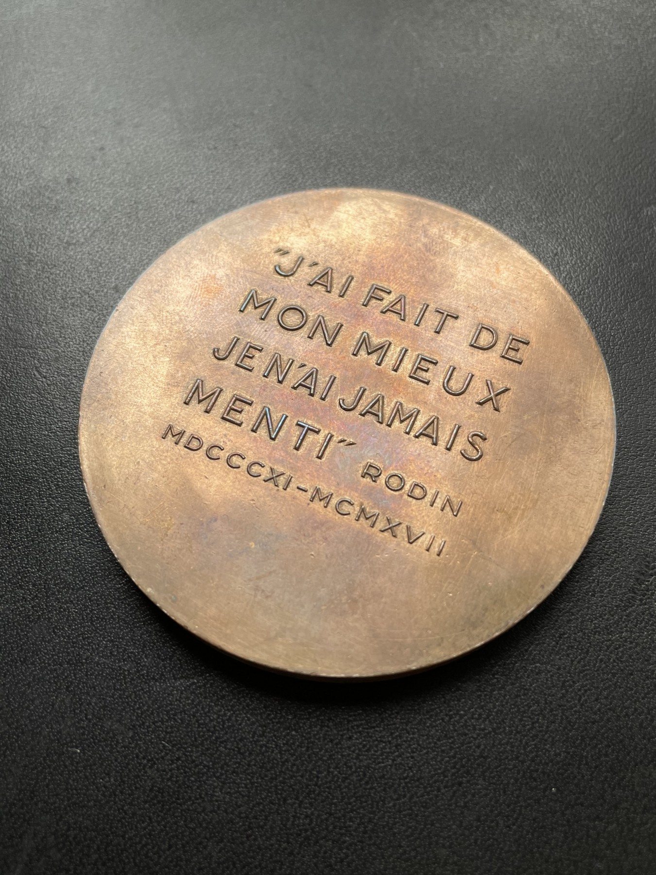 章牌专场-第26期 René Grégoire ～1917年法国雕塑大师罗丹纪念大铜章 直径：68 mm