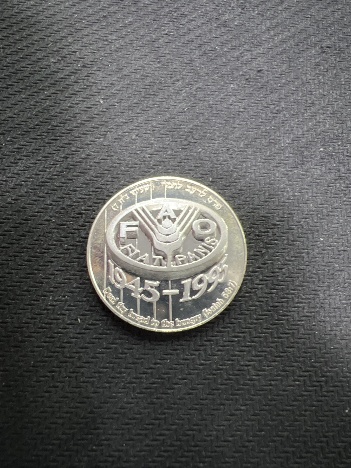 飞翔风筝第三场拍世界纸币银币硬币 以色列1995年1元FAO精制银币