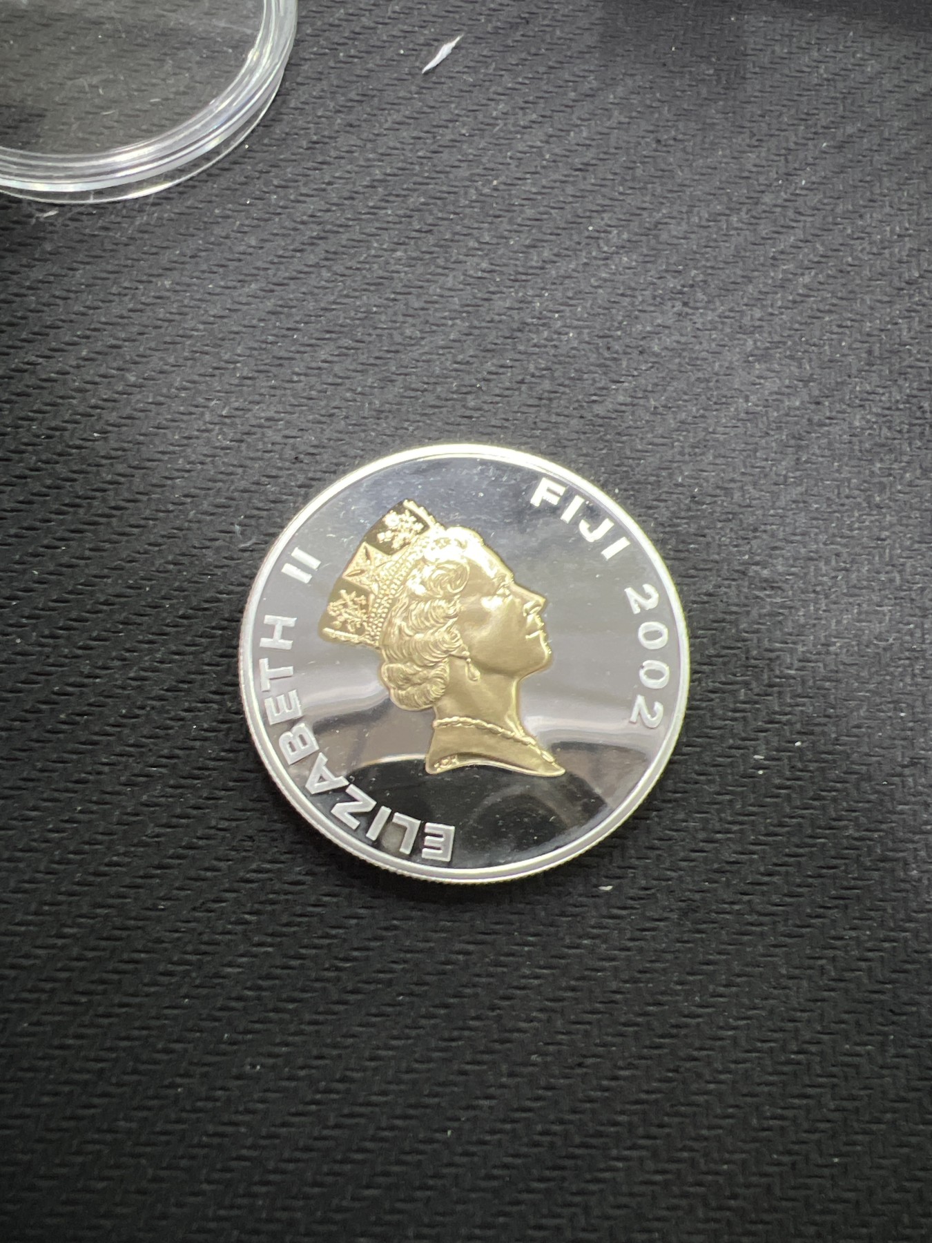 飞翔风筝第三场拍世界纸币银币硬币 斐济2002年精制鎏金银币