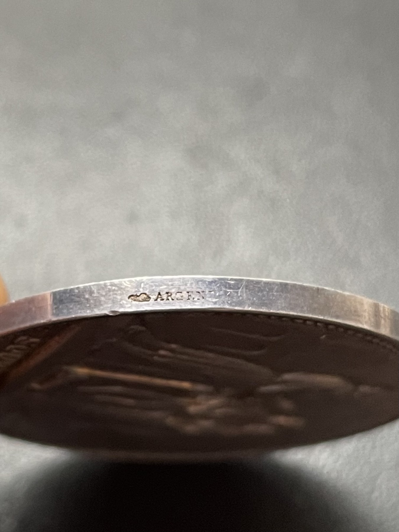 章牌专场-第26期 F.Vernon～1885年法国婚礼银章 直径：38.5 mm，25 g