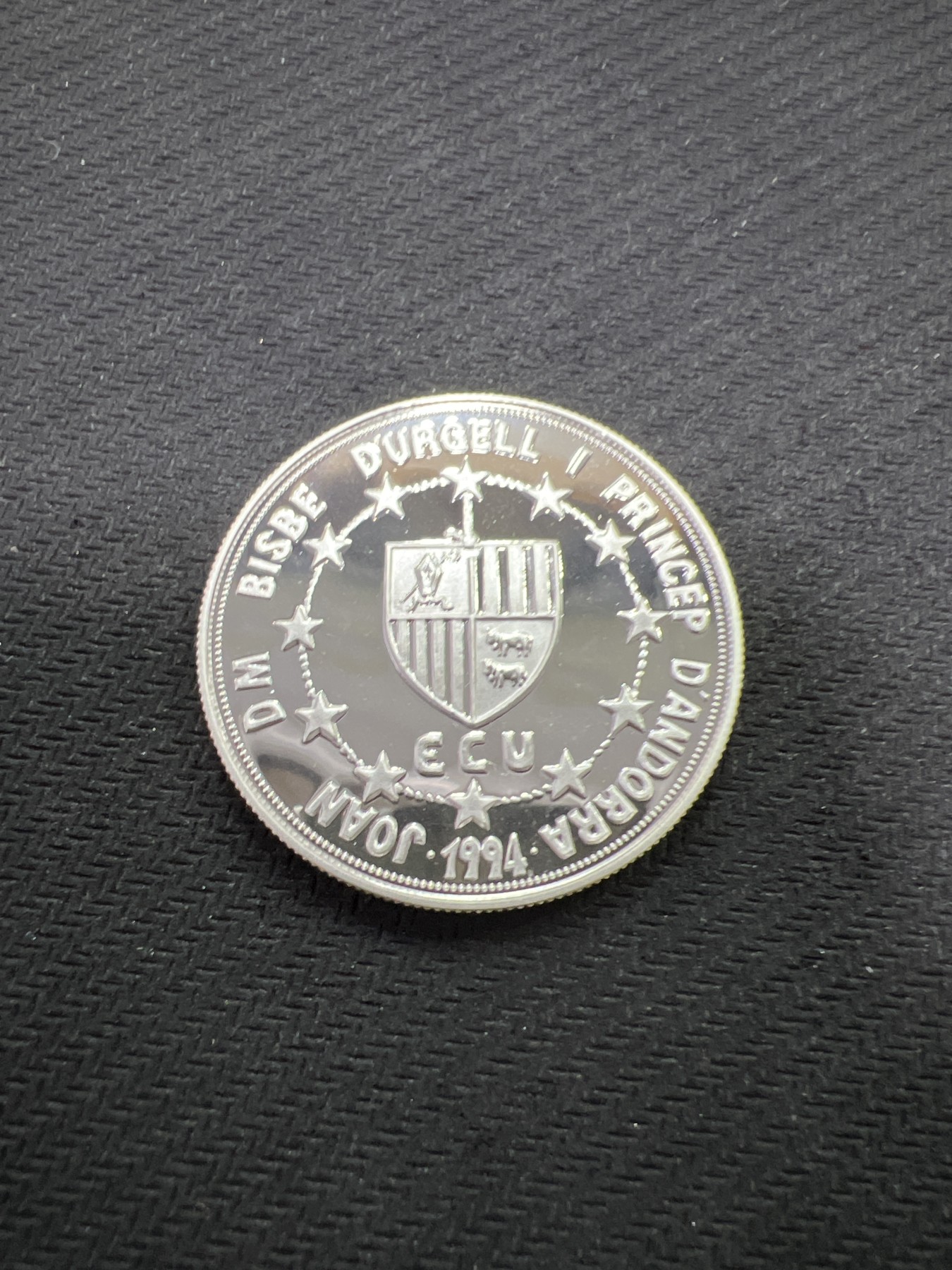 飞翔风筝第三场拍世界纸币银币硬币 安道尔1994年精制银币