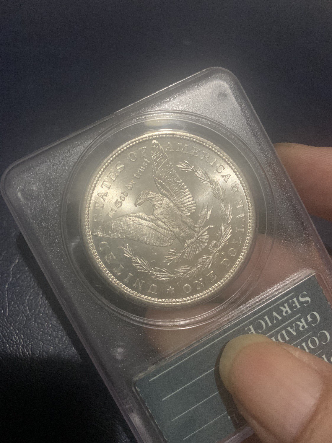 1882年美国摩根银币S版PCGS初生代评级币经典绿盒（摇摇乐）