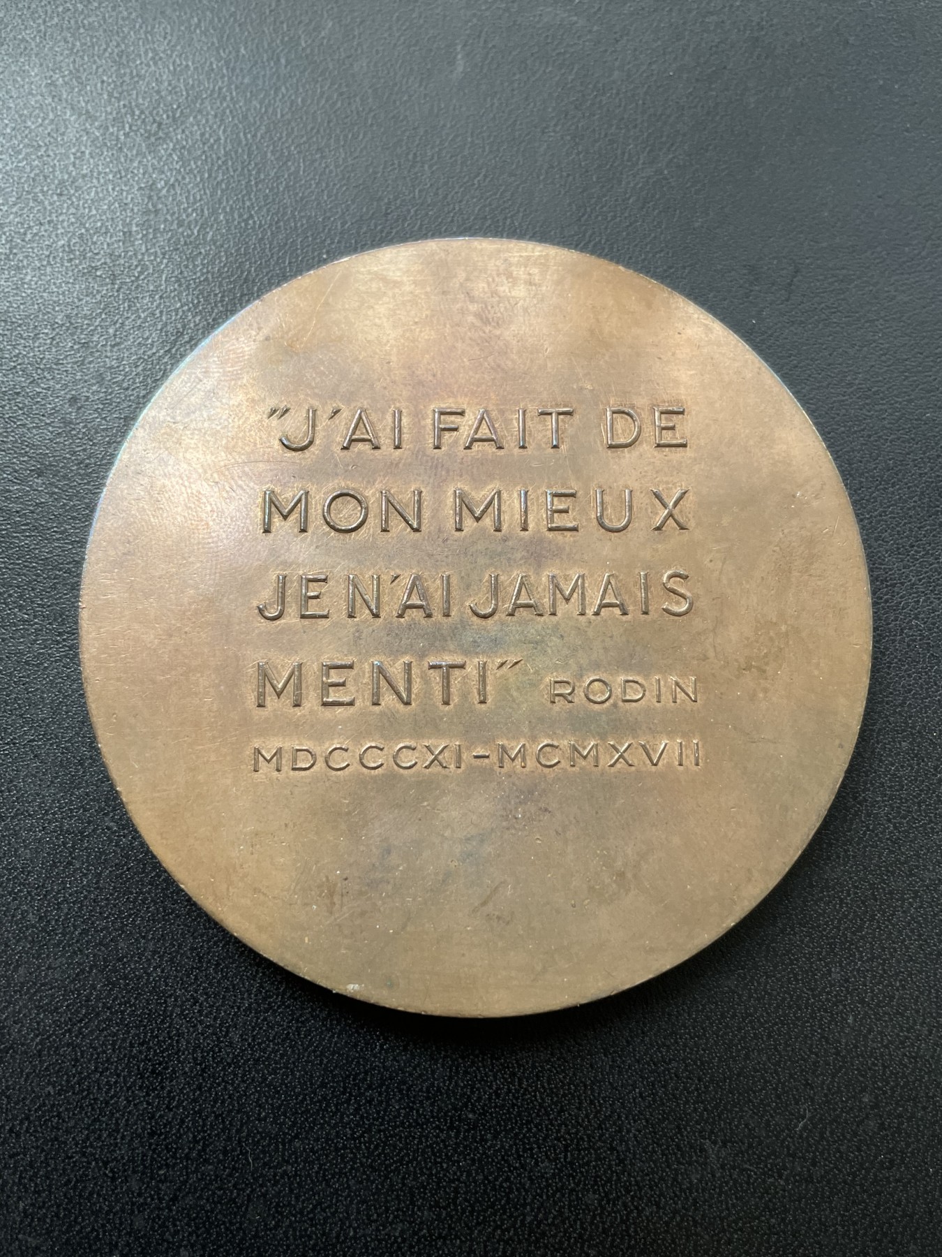 章牌专场-第26期 René Grégoire ～1917年法国雕塑大师罗丹纪念大铜章 直径：68 mm