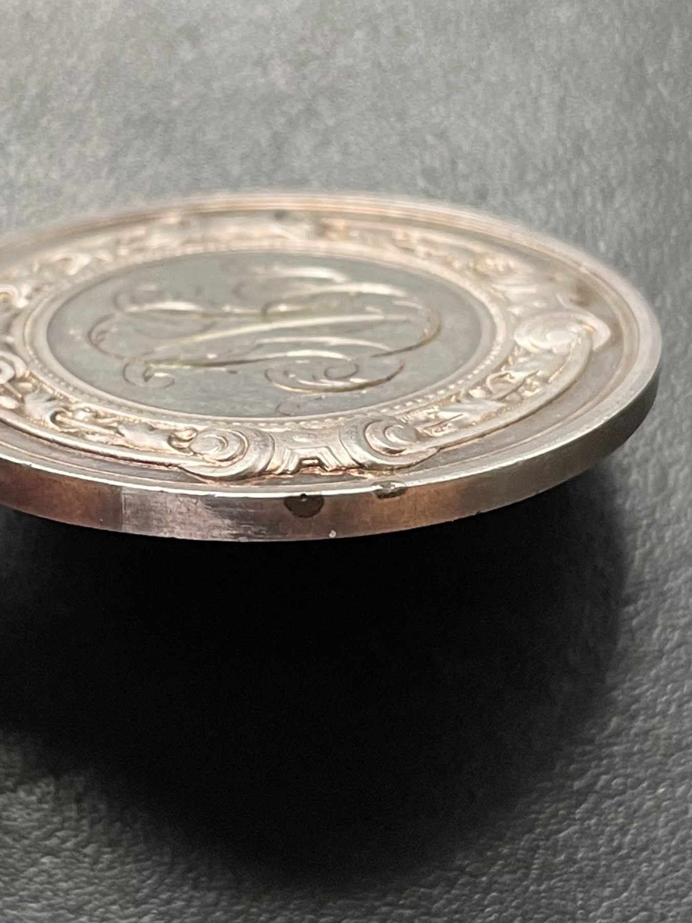 章牌专场-第26期 F.Vernon～1885年法国婚礼银章 直径：38.5 mm，25 g