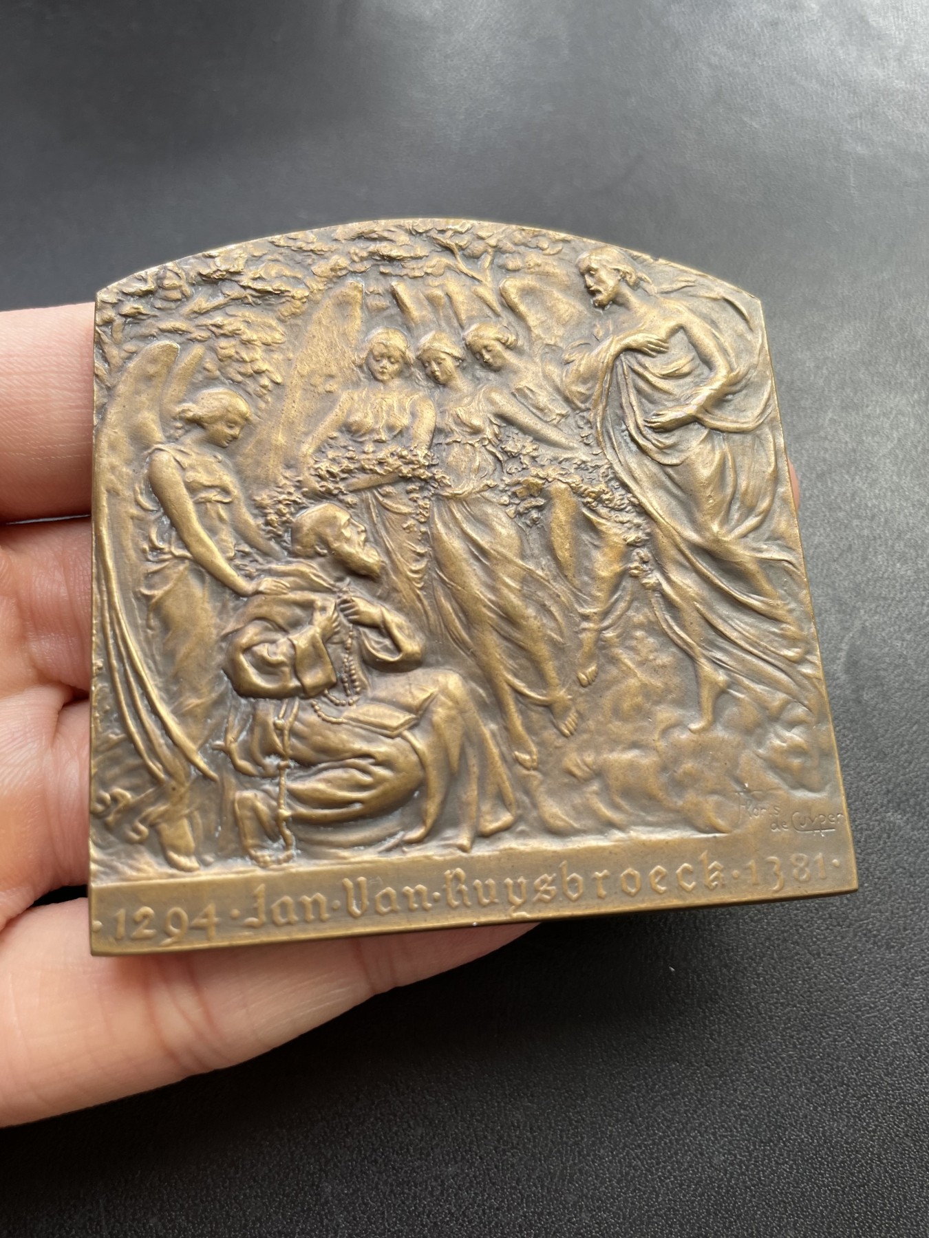 章牌专场-第26期 Floris De Cuyper～扬·范吕斯布鲁克纪念大铜章（SHBAMA协会39号作品）尺寸： 65×64 mm