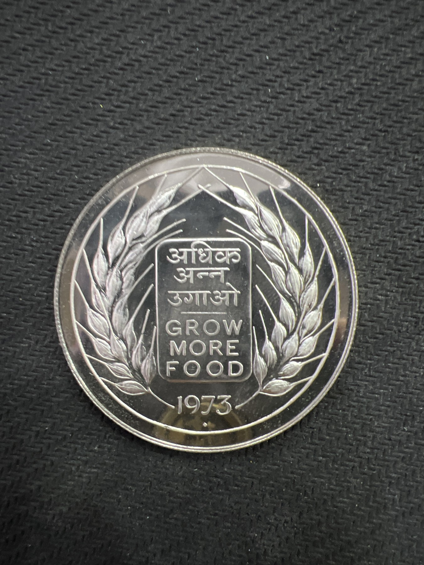 飞翔风筝第三场拍世界纸币银币硬币 印度1973年精制银币