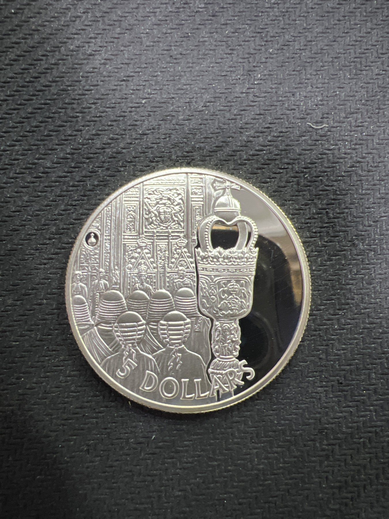 飞翔风筝第三场拍世界纸币银币硬币 所罗门群岛2002年精制鎏金银币