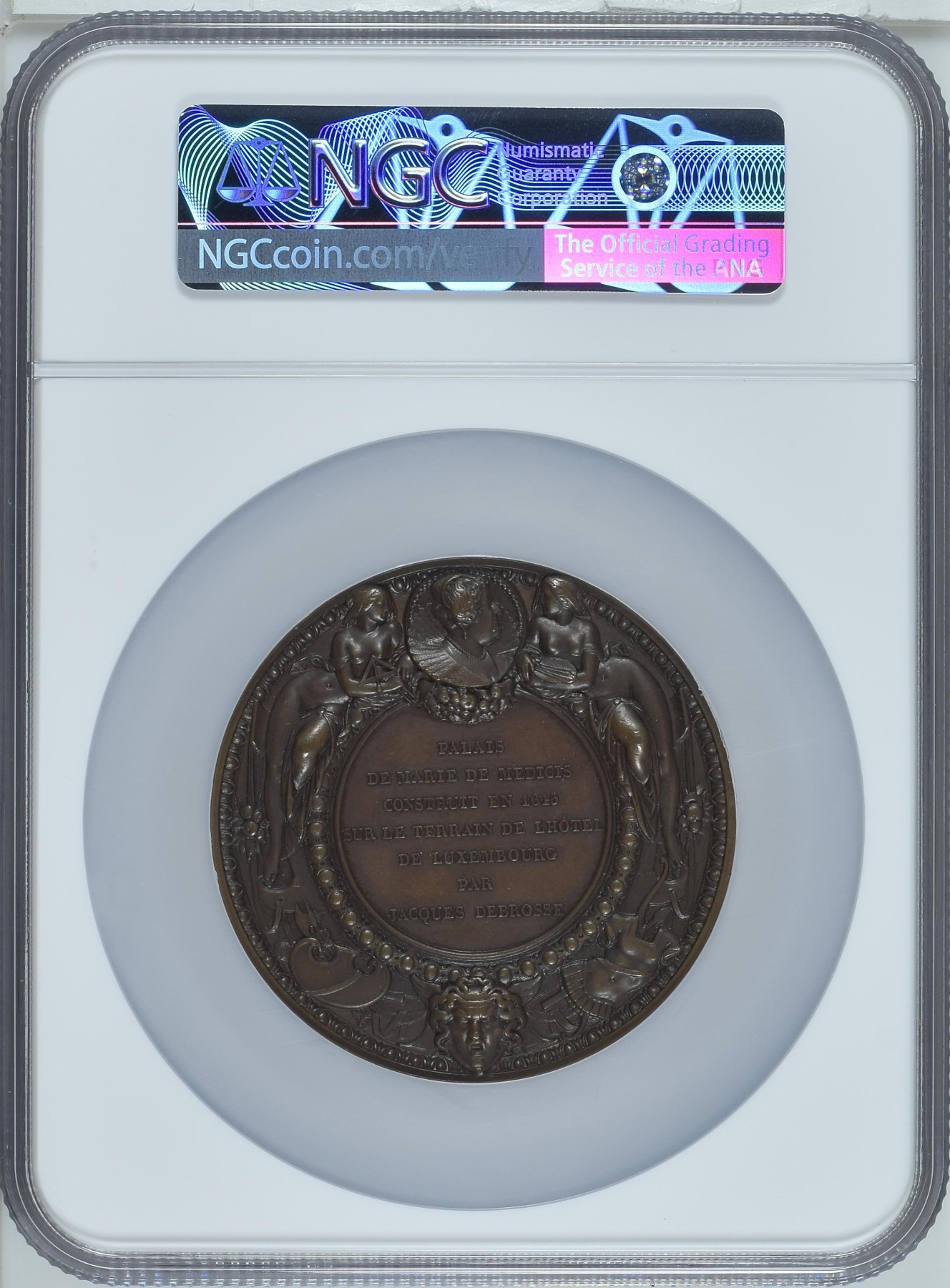 章牌专场-第26期 A. Bovy～1836年法国贵族院扩建纪念大铜章 直径：68 mm