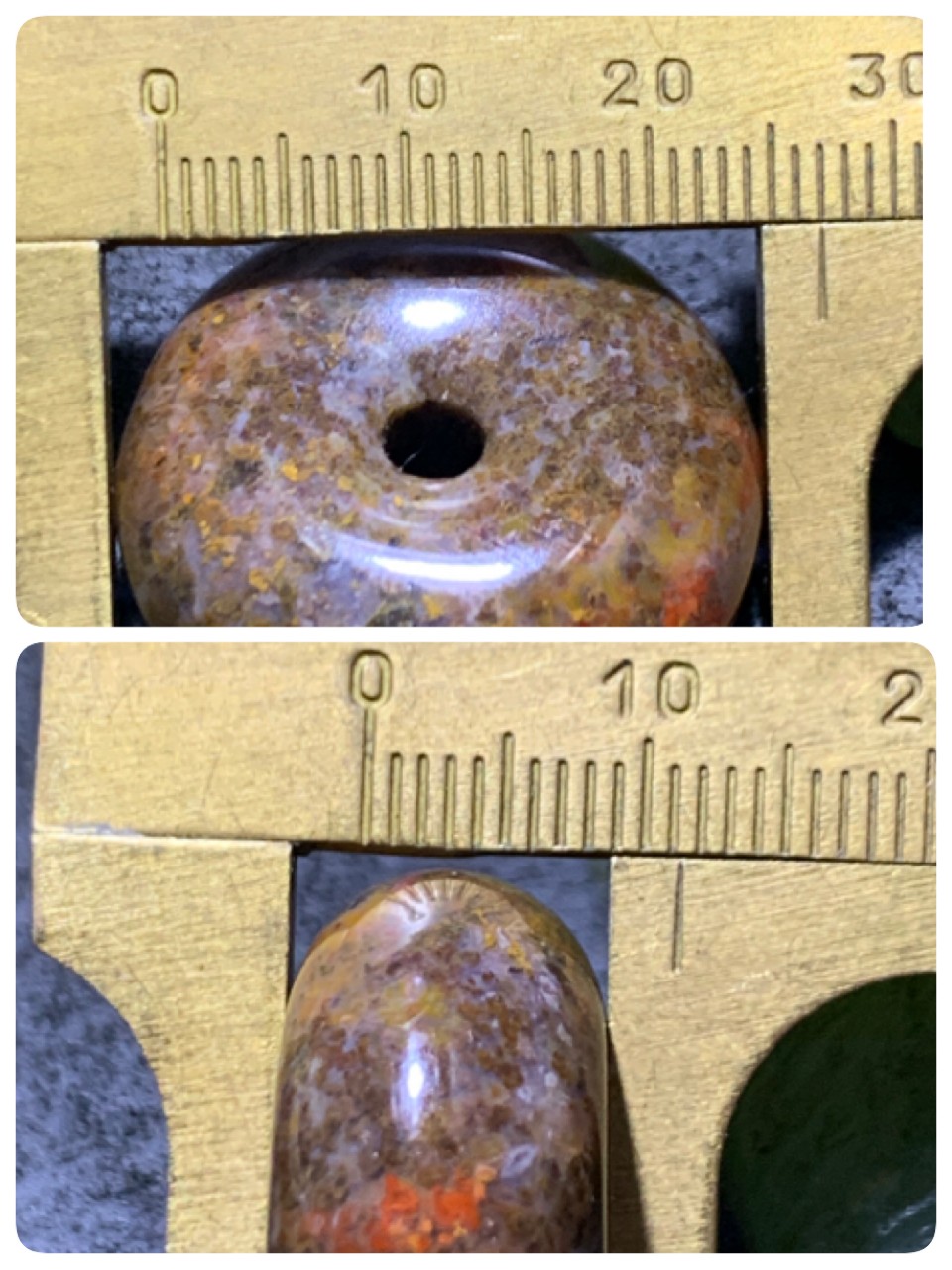 精美战国红玛瑙草花纹平安扣一个，