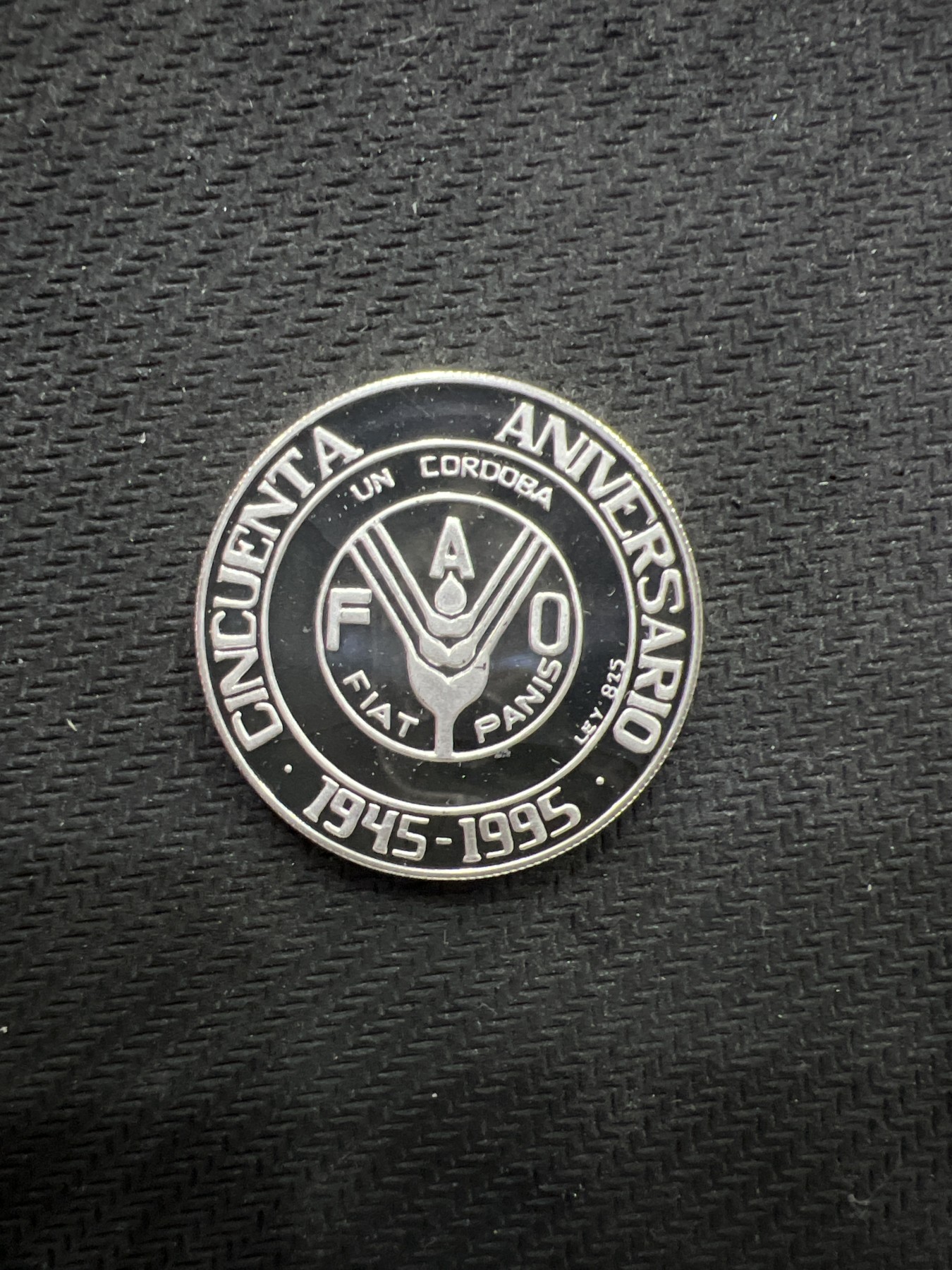 飞翔风筝第三场拍世界纸币银币硬币 尼加拉瓜1995年FAO精制银币