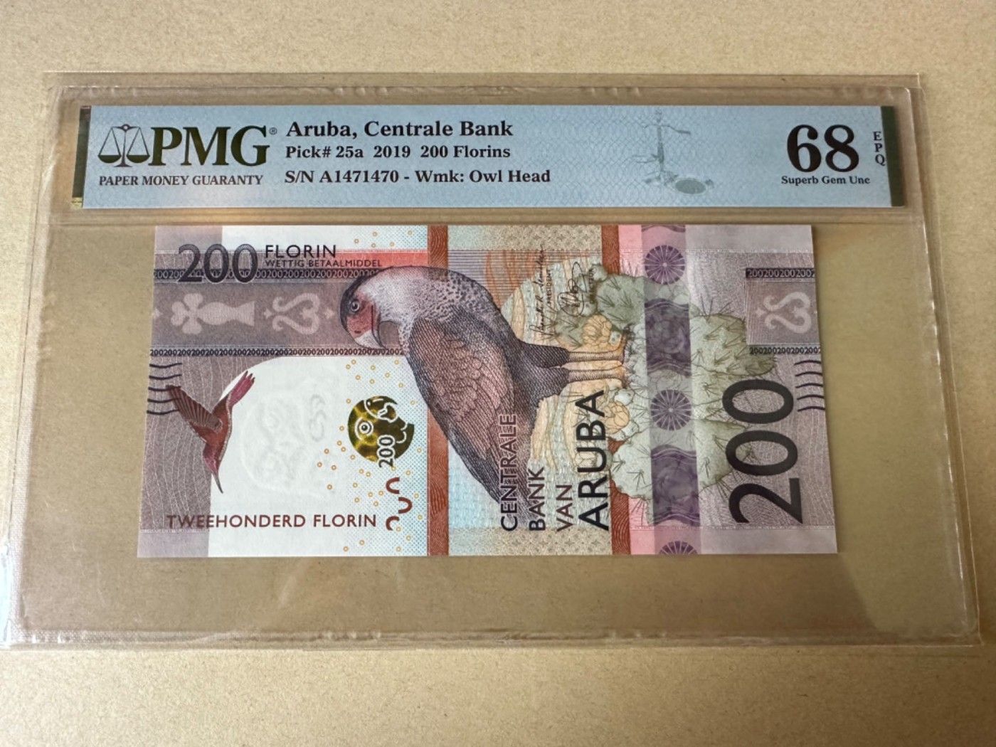 收藏联盟Quantum Auction 第272期拍卖 世界人口日专场 阿鲁巴2019年200弗洛林 PMG68 首发A冠 回声号