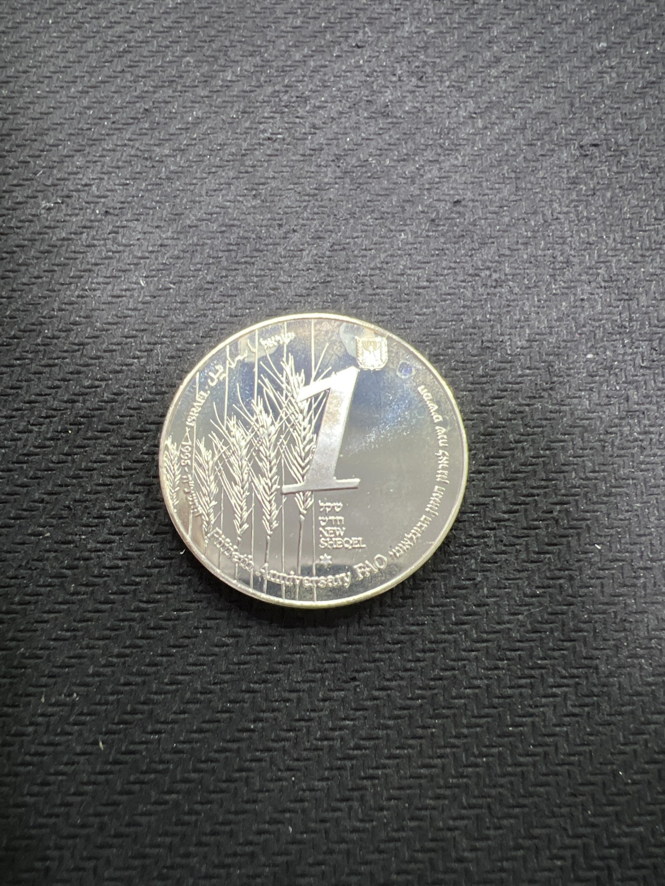 飞翔风筝第三场拍世界纸币银币硬币 以色列1995年1元FAO精制银币