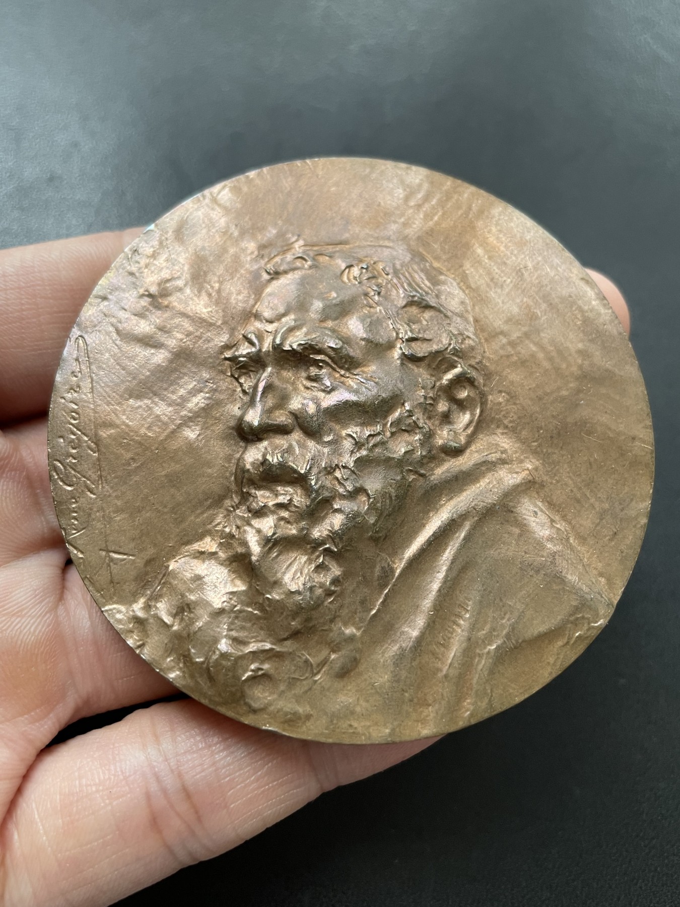 章牌专场-第26期 René Grégoire ～1917年法国雕塑大师罗丹纪念大铜章 直径：68 mm