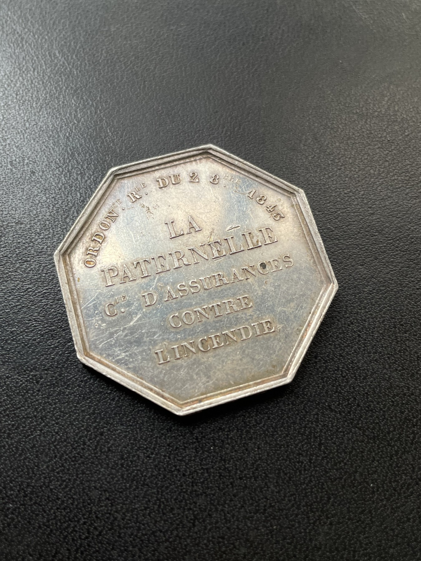 章牌专场-第26期 法国火灾保险银章 直径：36 mm ，20.5 g