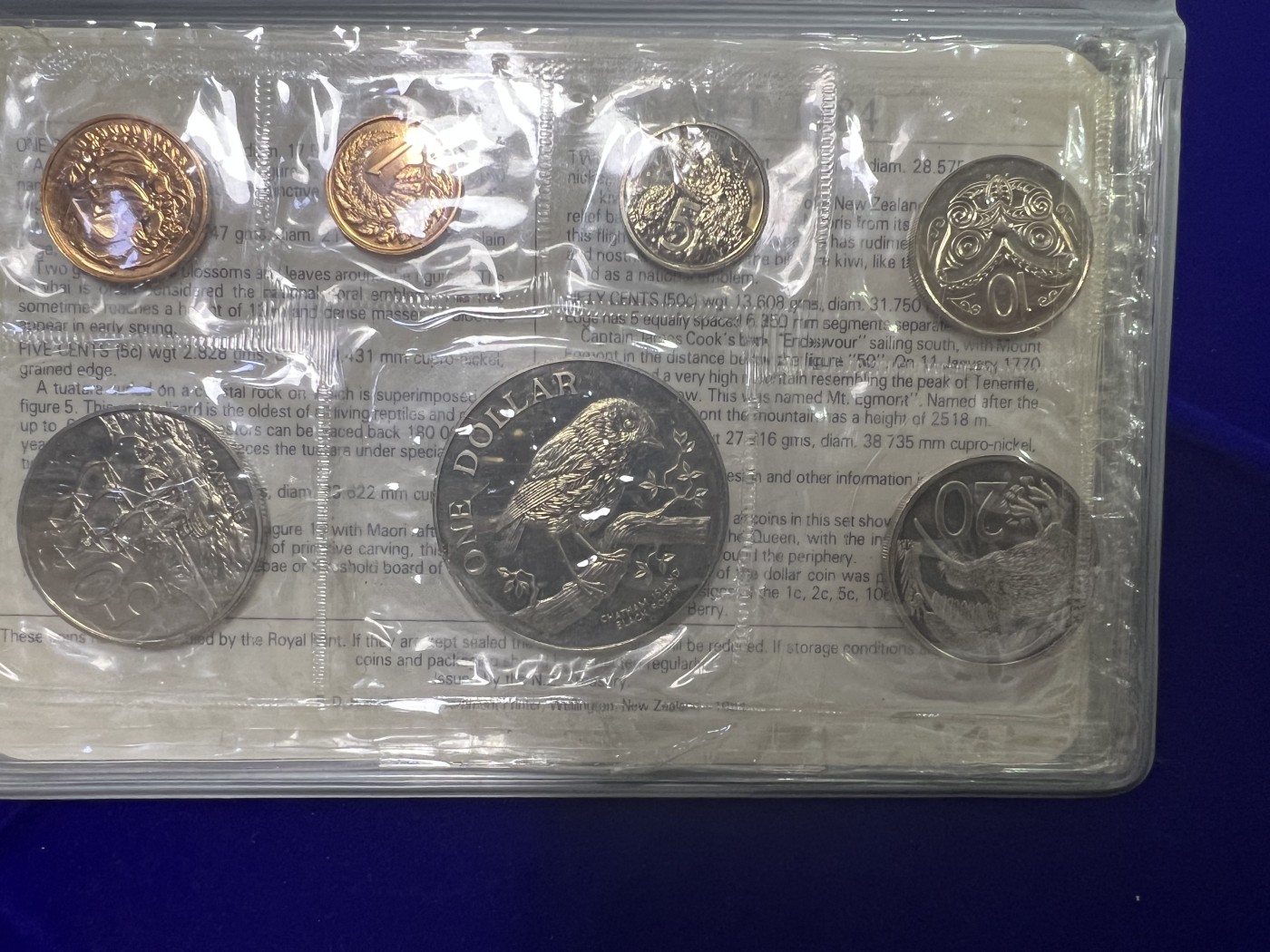 飞翔风筝第三场拍世界纸币银币硬币 1984年新西兰精制纪念币