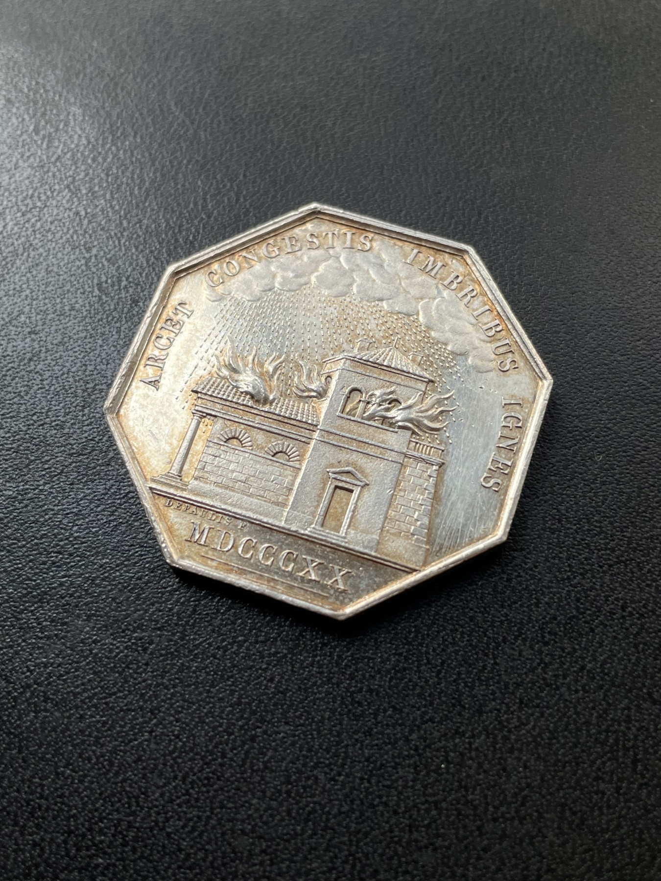 章牌专场-第26期 法国火灾互助保险银章 直径：35 mm ，17.8g