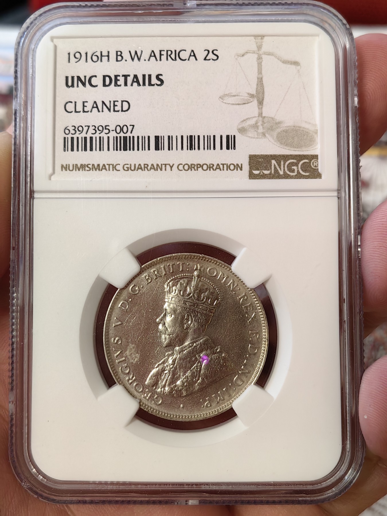 橡树集藏-006场 海纳百川 ngc-unc 1916年英属西非2先令银币