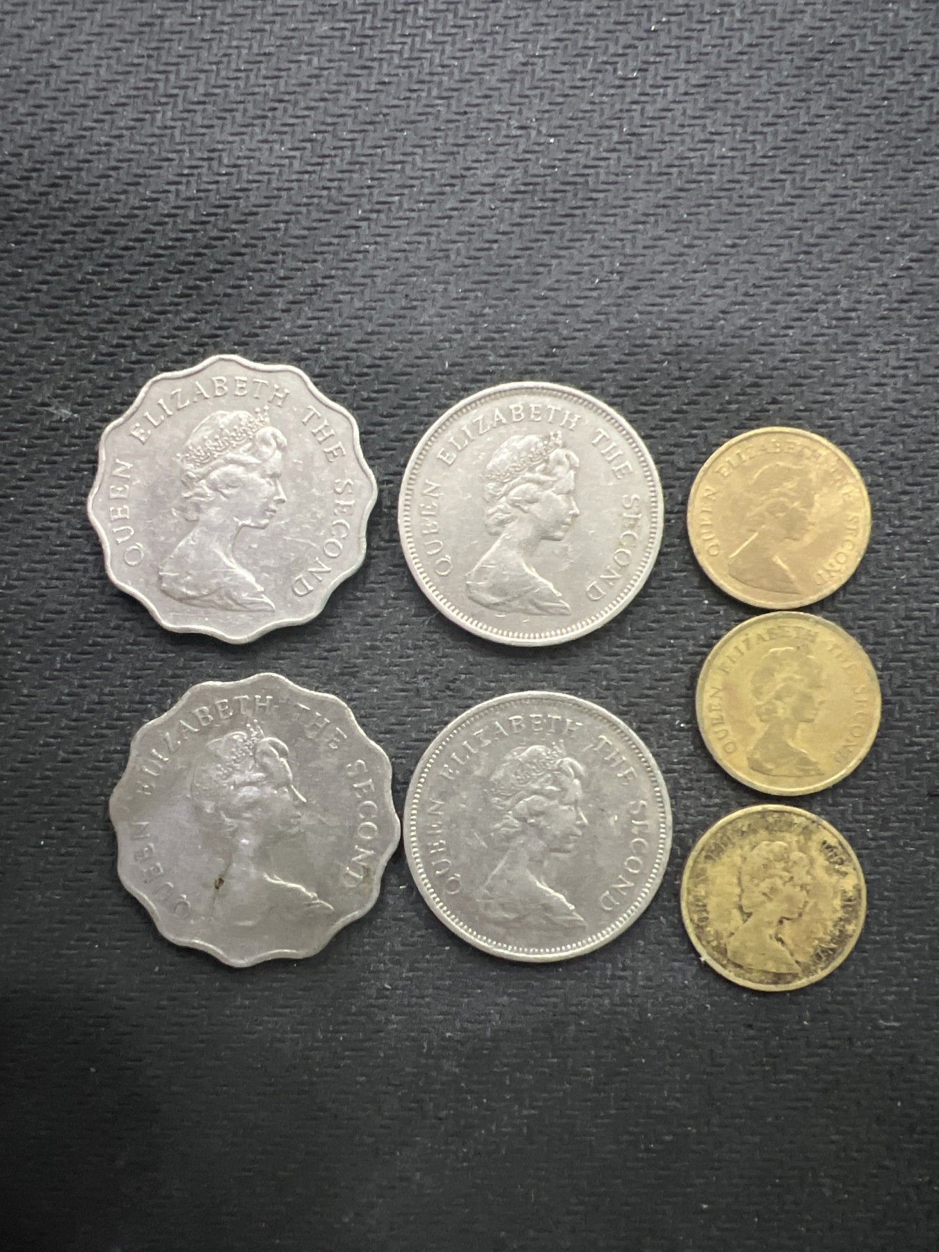 飞翔风筝第三场拍世界纸币银币硬币 香港硬币7枚低冠女皇