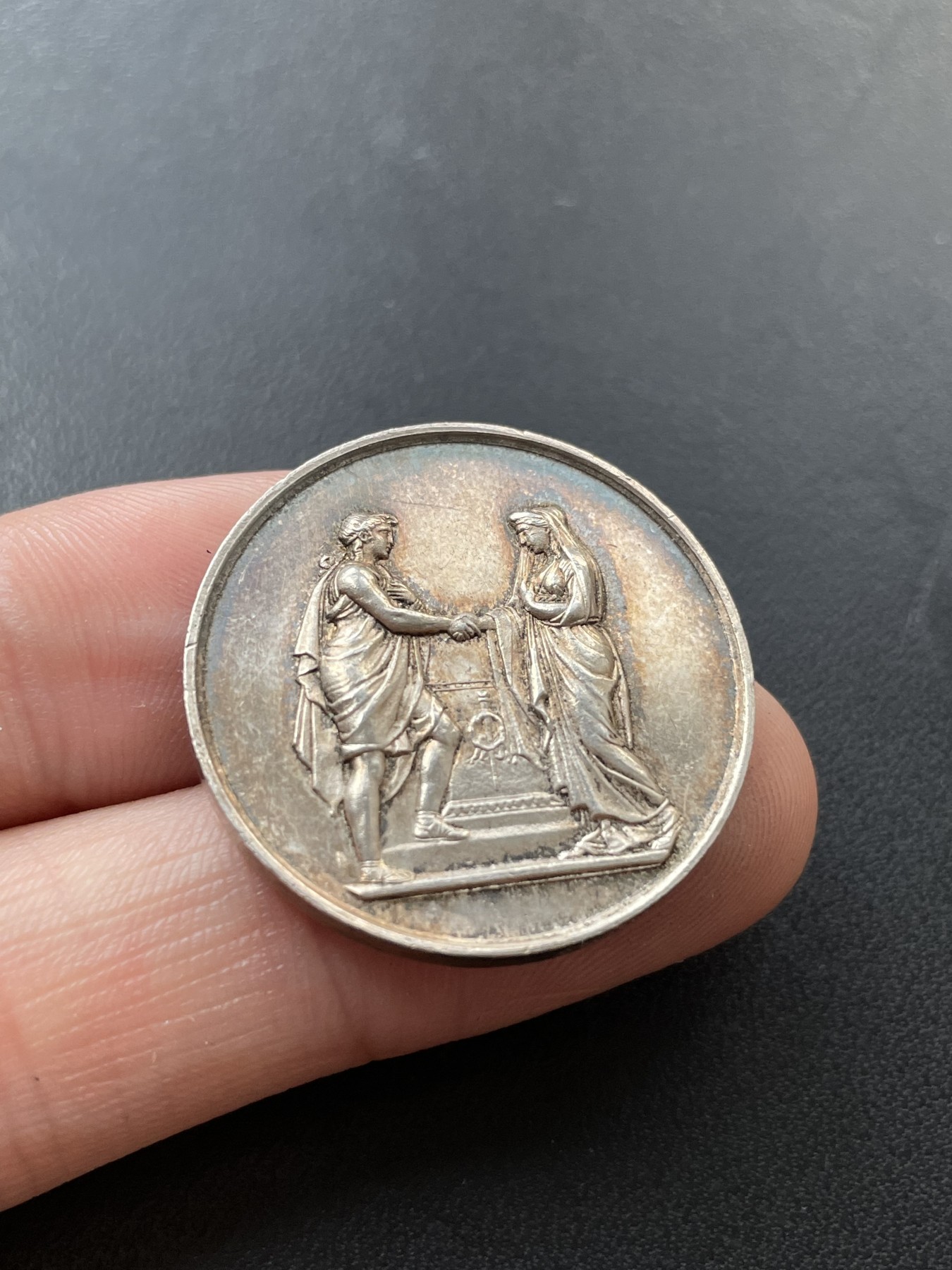 章牌专场-第26期 法国婚礼银章 直径：28 mm ，10.8 g