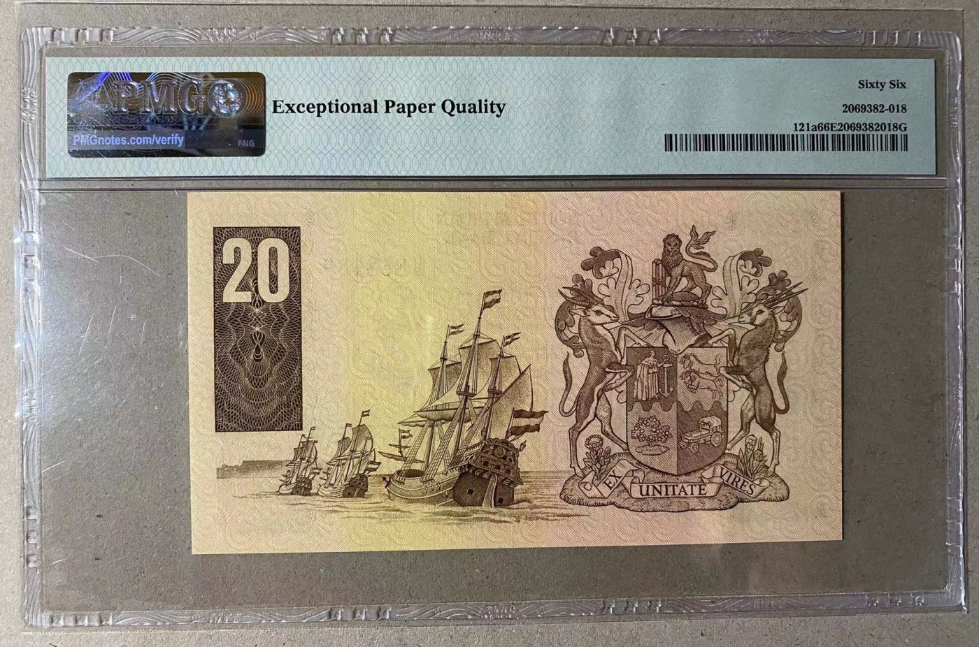 【Blue Auction】✨世界纸币精拍第342期【精】 【倒置号】南非 1978-81年20兰特 PMG66EPQ 