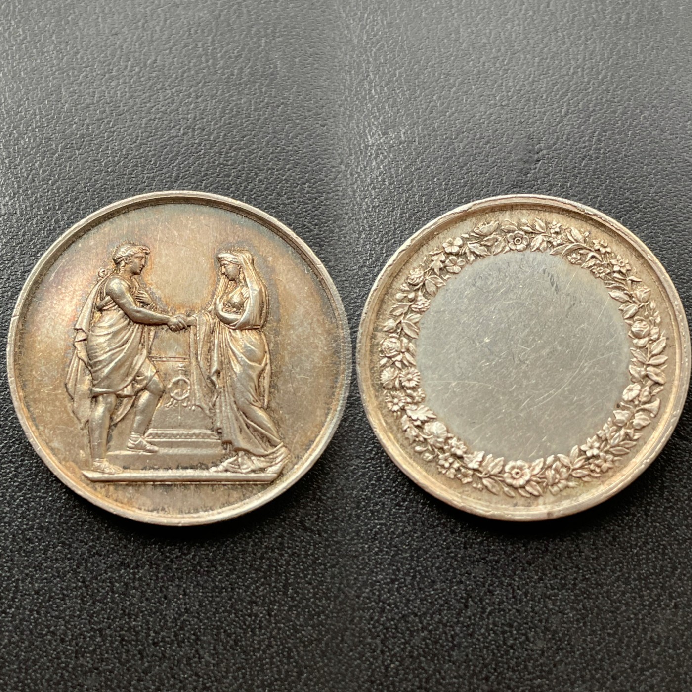 章牌专场-第26期 法国婚礼银章 直径：28 mm ，10.8 g