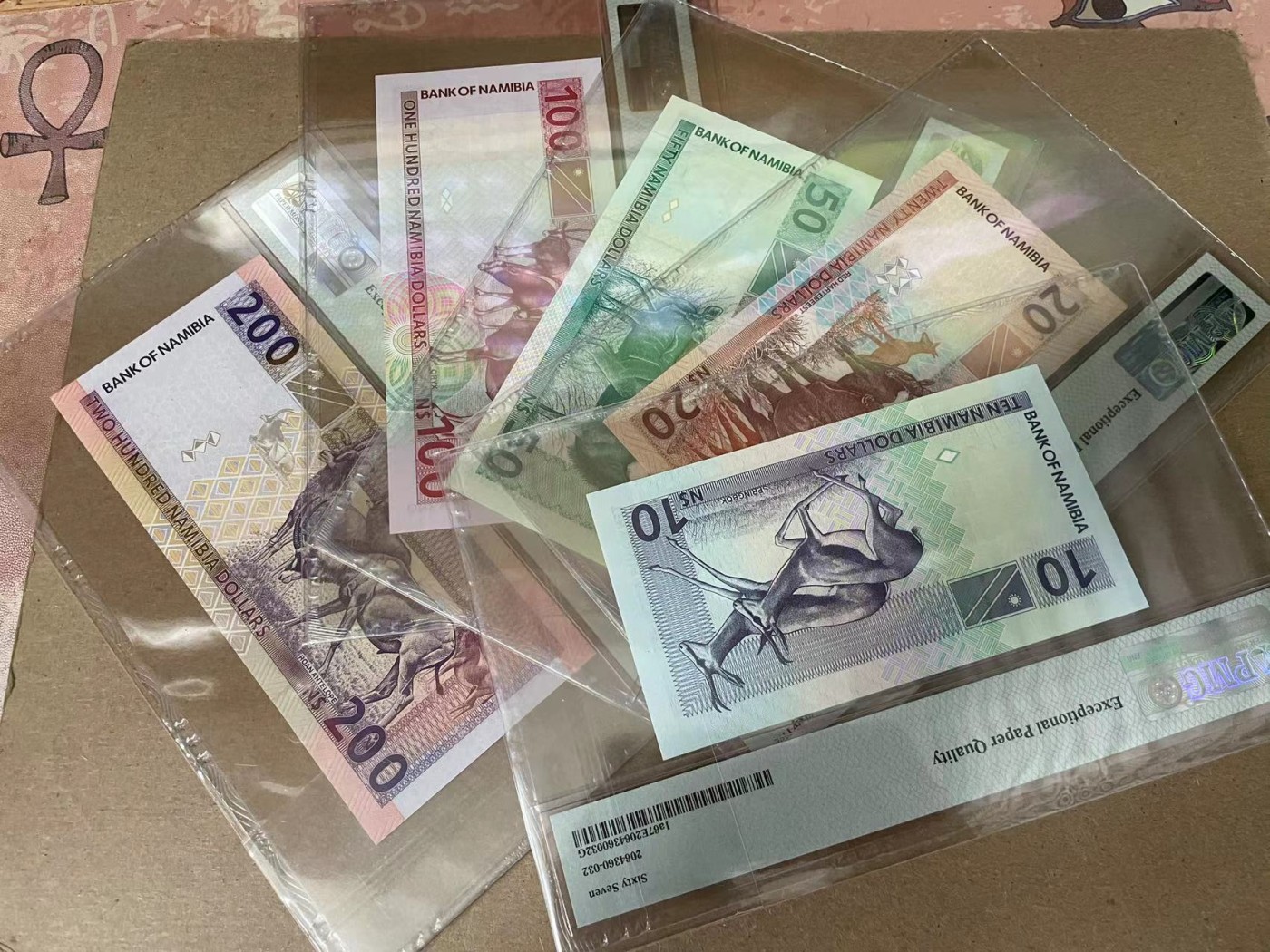 【Blue Auction】✨世界纸币精拍第342期【精】 【一组5张605全同小号】纳米比亚 1993-96年10-200元 PMG68EPQ-65EPQ 动物套