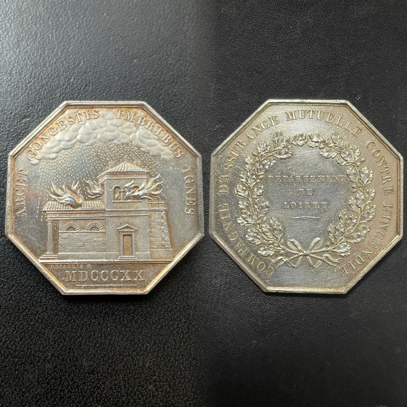 章牌专场-第26期 法国火灾互助保险银章 直径：35 mm ，17.8g