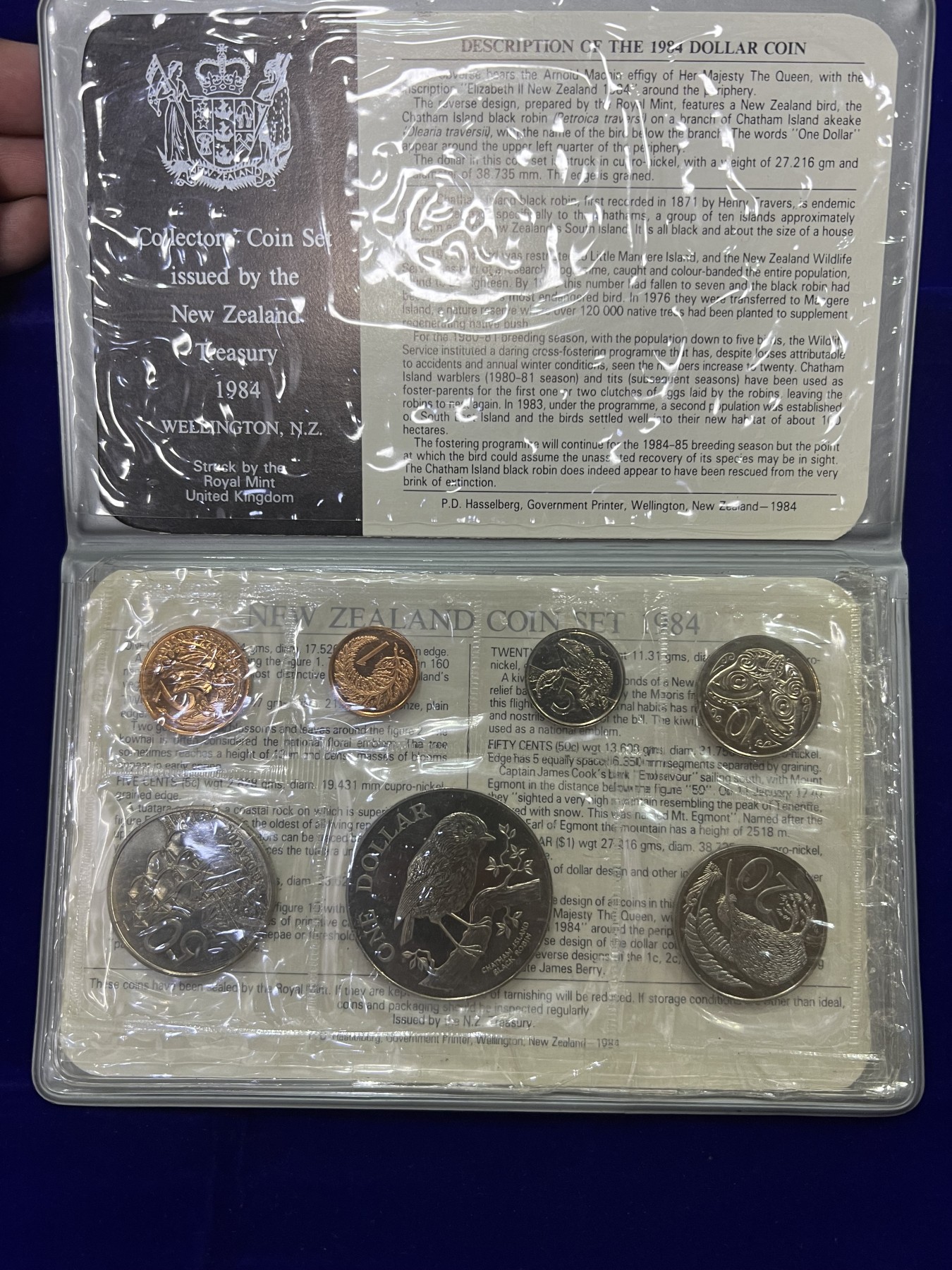 飞翔风筝第三场拍世界纸币银币硬币 1984年新西兰精制纪念币