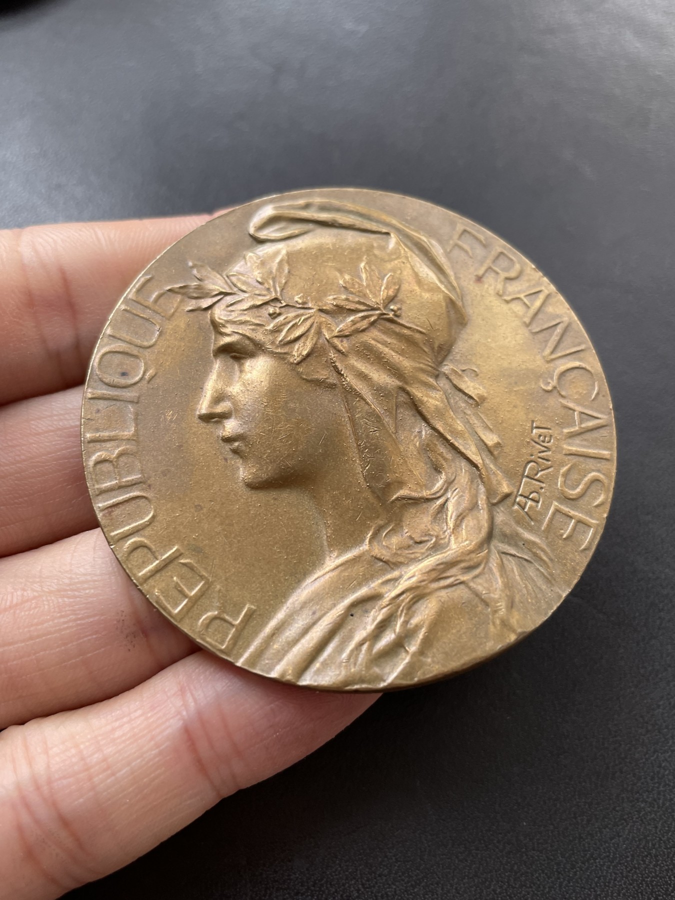 章牌专场-第26期 A.Rivet～法国玛丽安娜大铜章 直径：56 mm