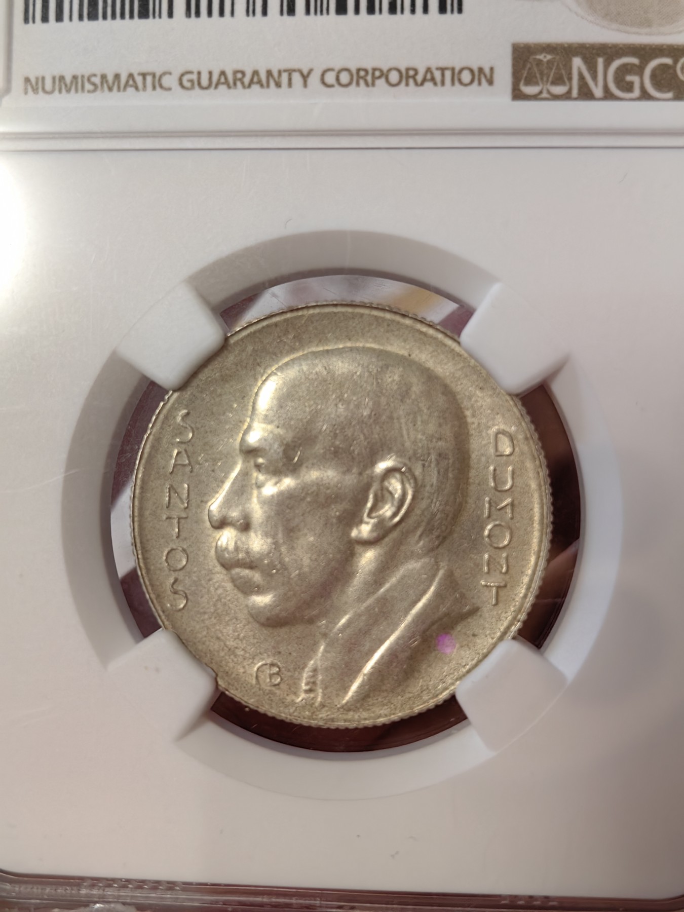 橡树集藏-006场 海纳百川 ngc-MS63 1936年巴西5000瑞尔银币 背面精致漂亮的小银币