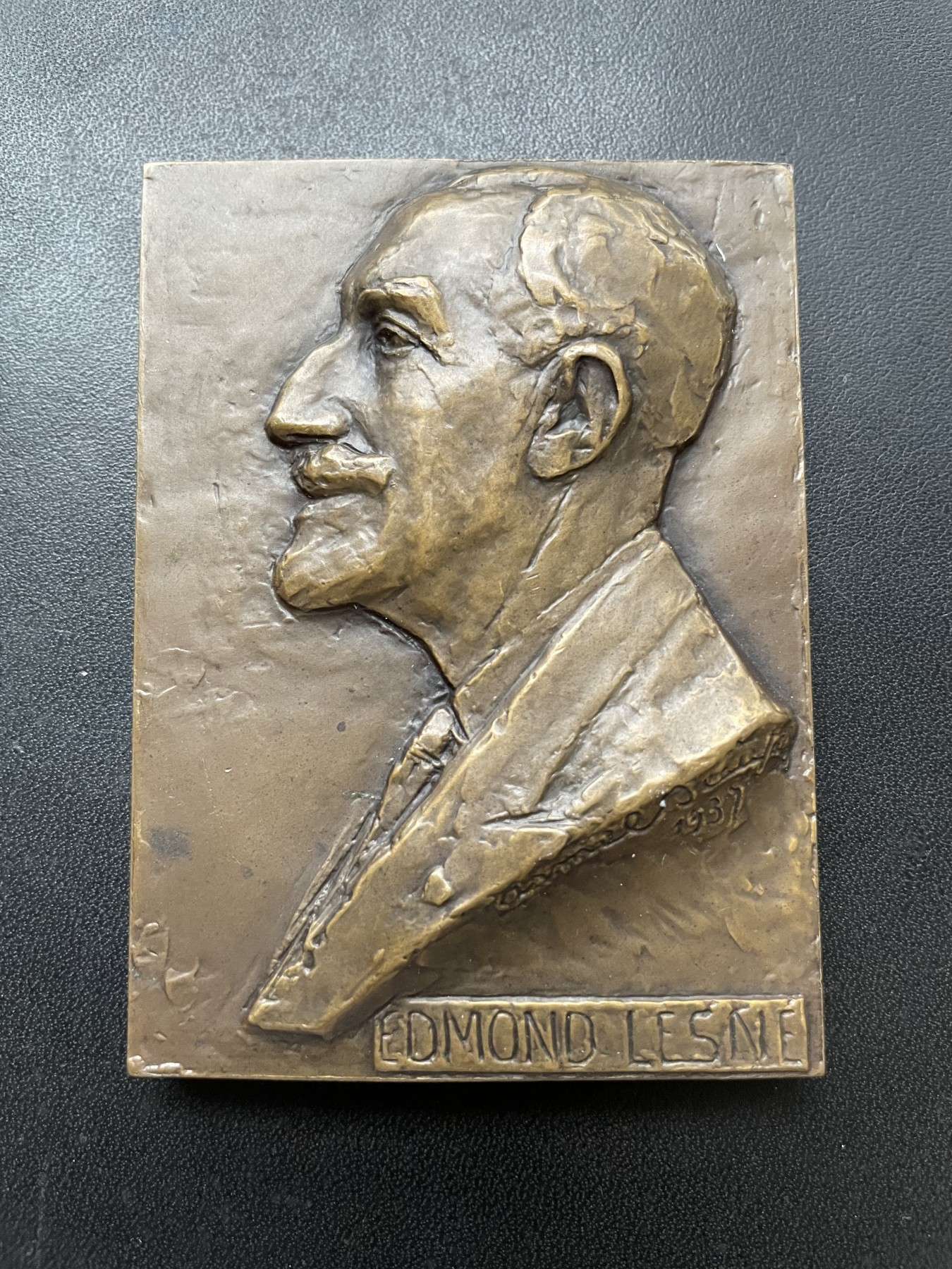 章牌专场-第26期 Zinac Aimée Beaufils～1937年法国儿科专家埃德蒙·莱内大铜章 尺寸：80×58 mm