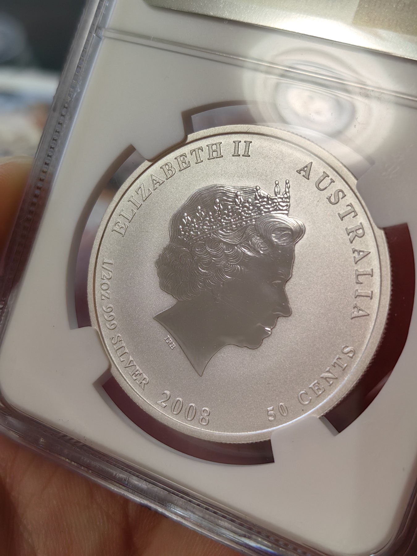 橡树集藏-006场 海纳百川 ngc-Ms69 2008年澳大利亚鼠年纪念币 非常值得纪念的年份 已故伊丽莎白女王余辉