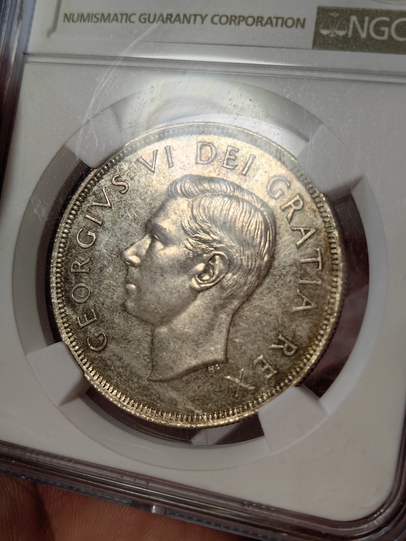 橡树集藏-006场 海纳百川 ngc-ms62 1949年加拿大乔治六世银币 马太号帆船纪念币 双面包浆