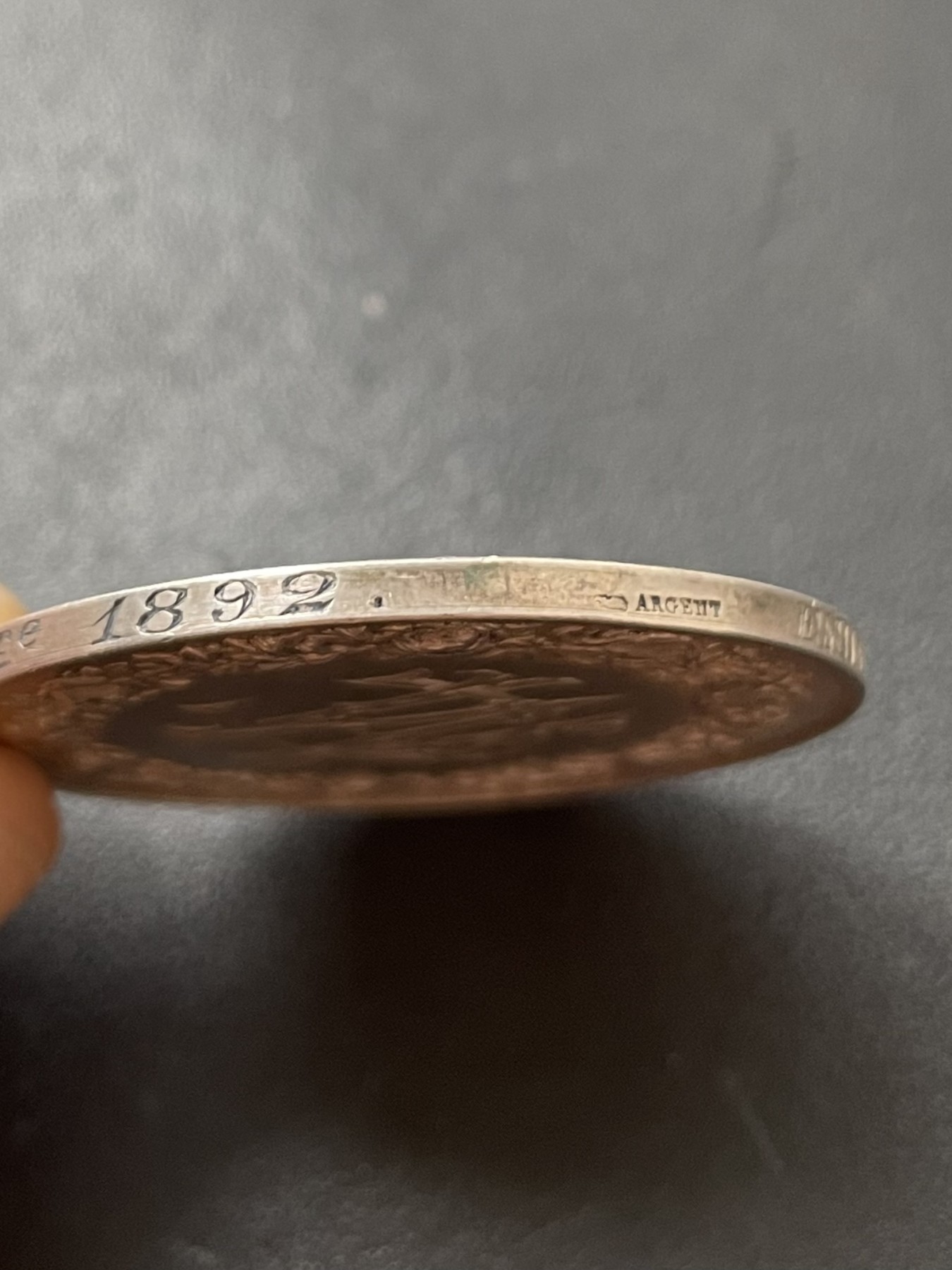 章牌专场-第26期 1892年法国婚礼银章 直径：39 mm ，25 g