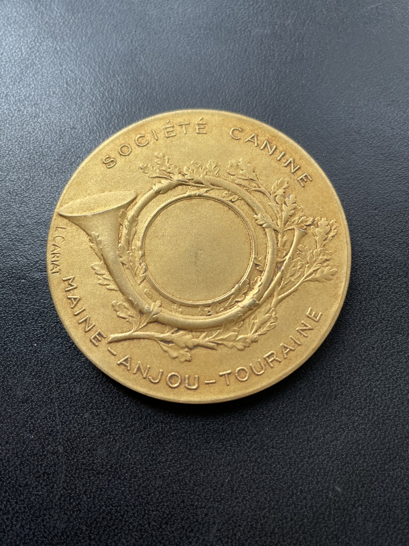 章牌专场-第26期 L. Cariat～法国犬协会镀金铜章 直径：50 mm 